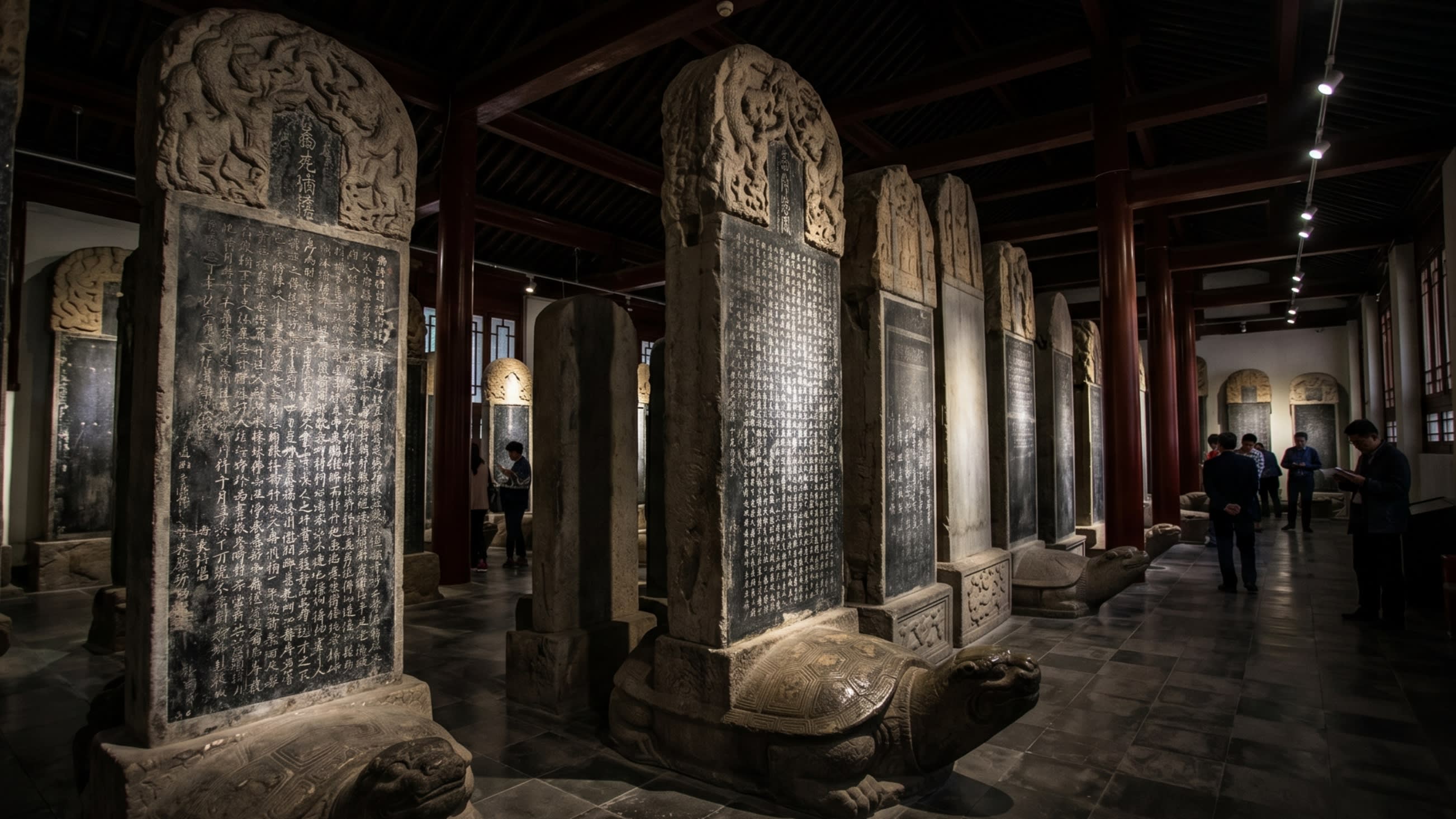 Image 2 - The towering ancient steles of the Beilin Museum, a library in stone