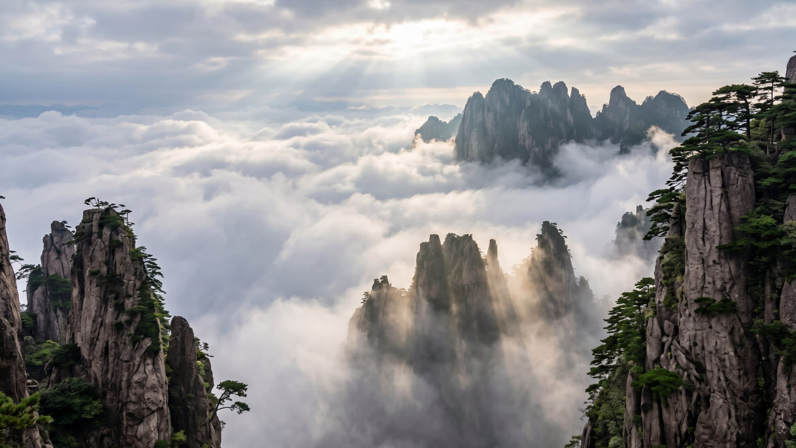 Image 2 - The celestial Sea of Clouds emerging after a summer downpour on Huangshan
