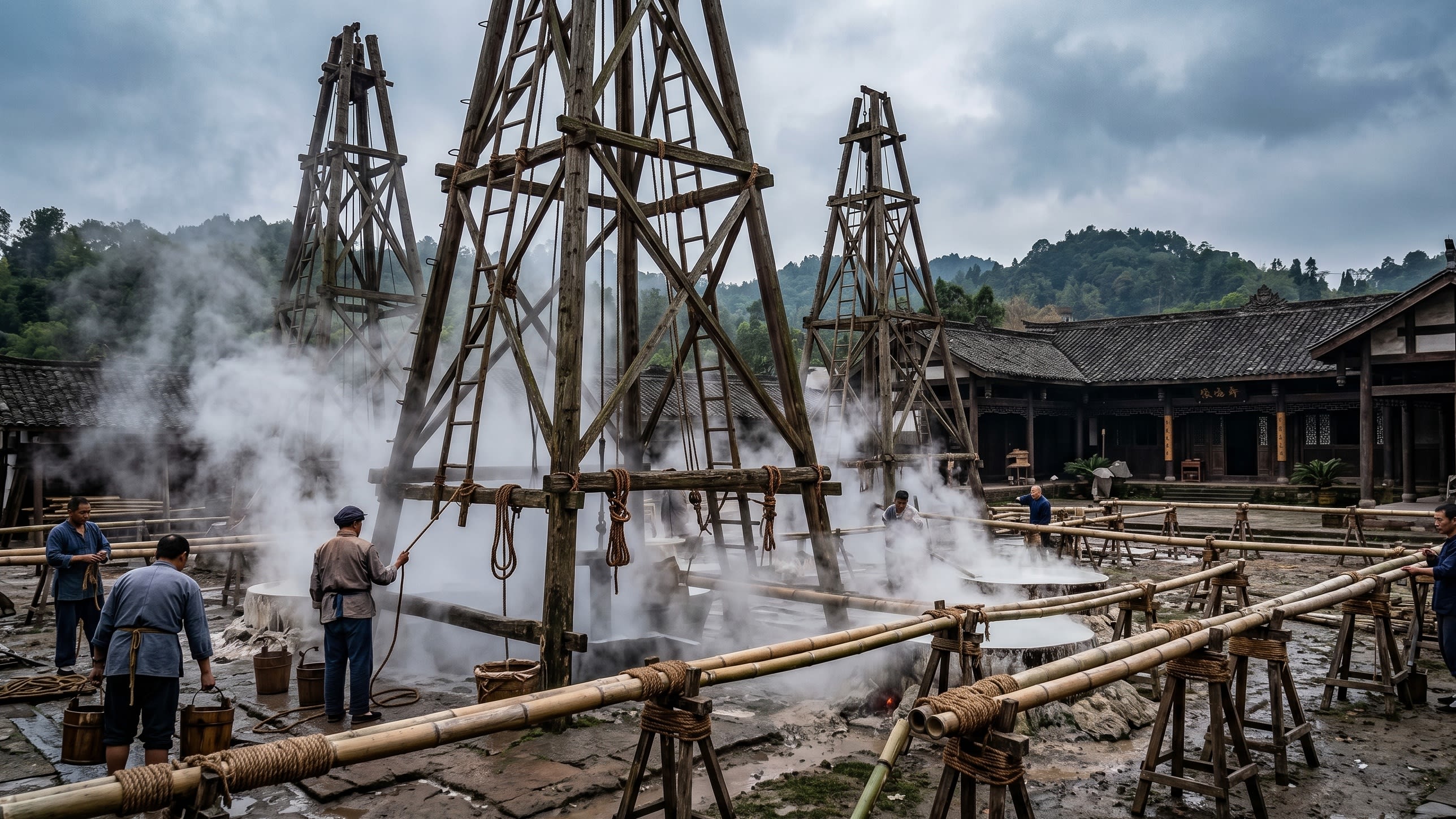 Image 2 - The rhythmic wooden engineering of ancient Sichuan salt wells
