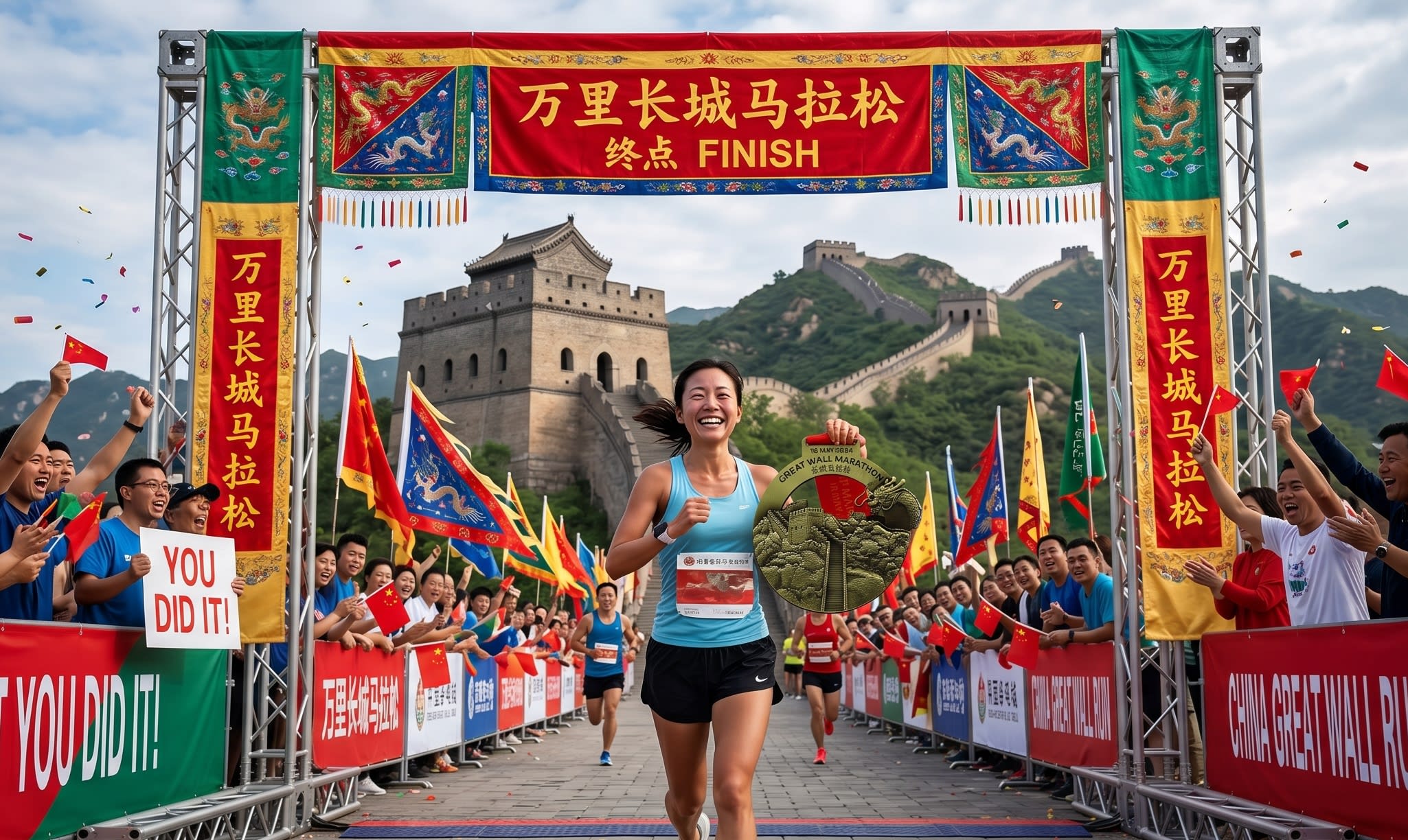 Image 3 - The ultimate triumph: Holding the heavy medal of a Great Wall survivor