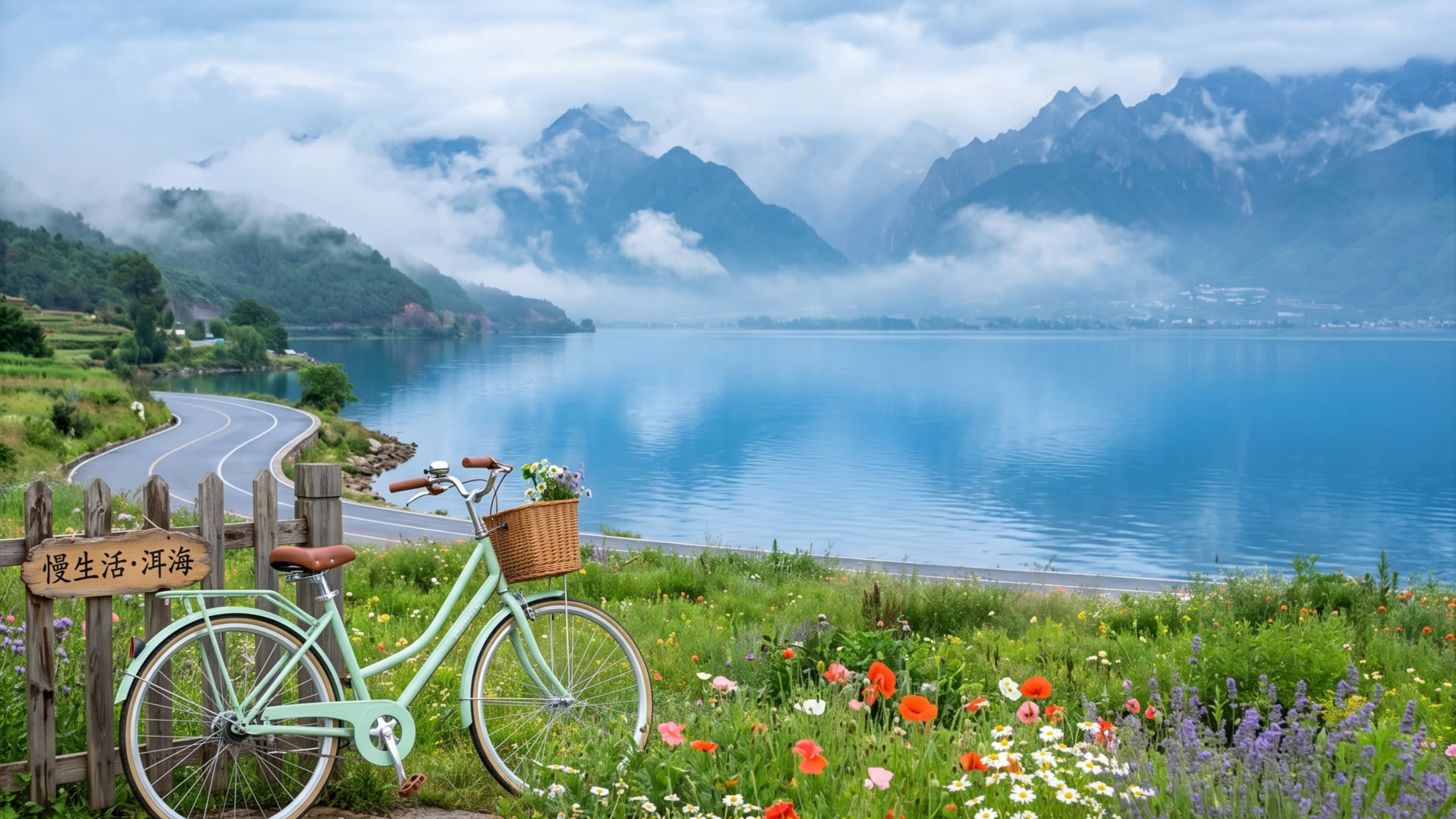 Hero Image - The crystal serenity of Erhai Lake meeting the emerald slopes of Cangshan