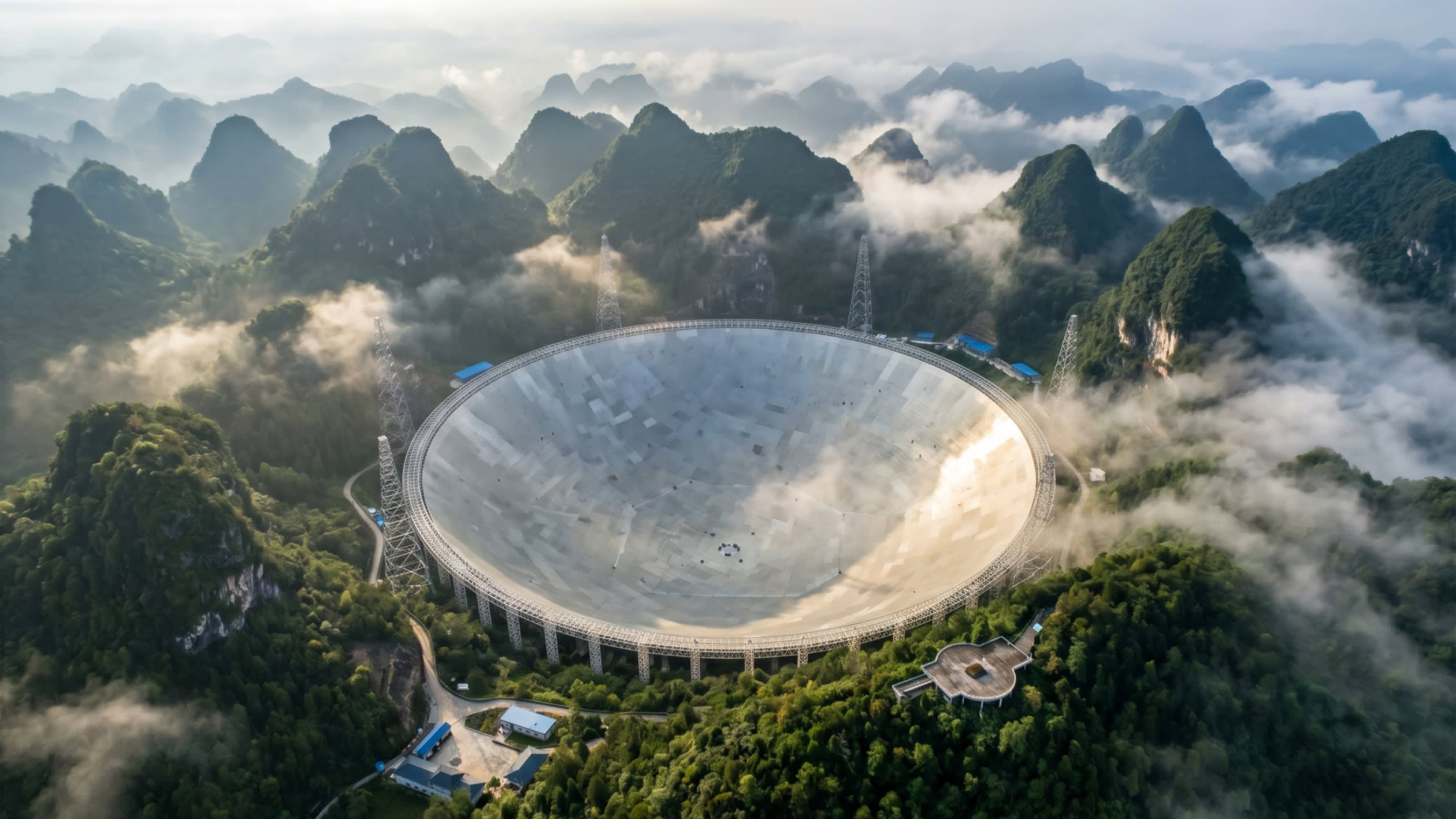 Image 1 - A silver megastructure nestled in the green karst mountains of Guizhou