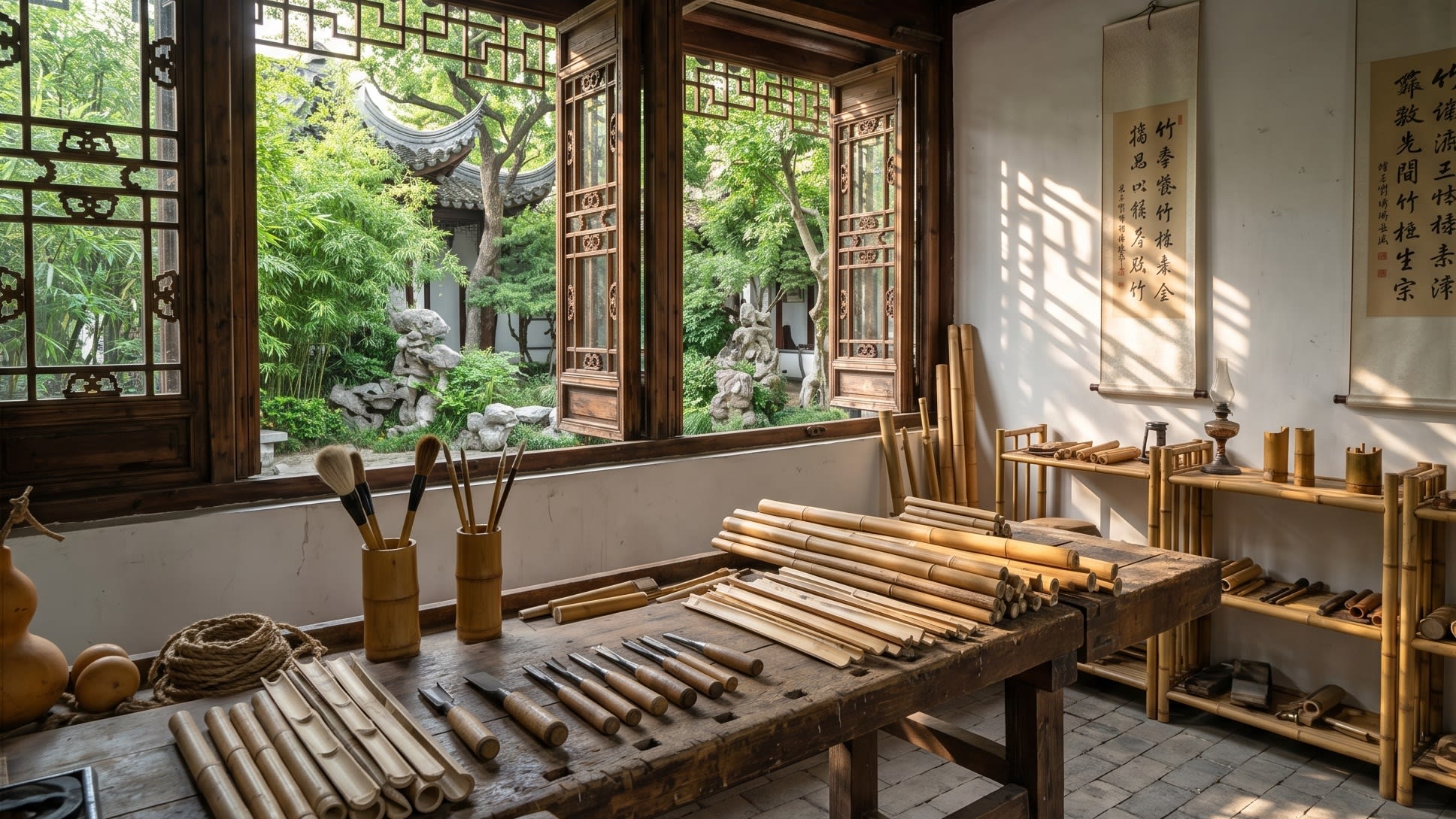The sanctuary of creation: A traditional artisan studio in a Jiangnan garden