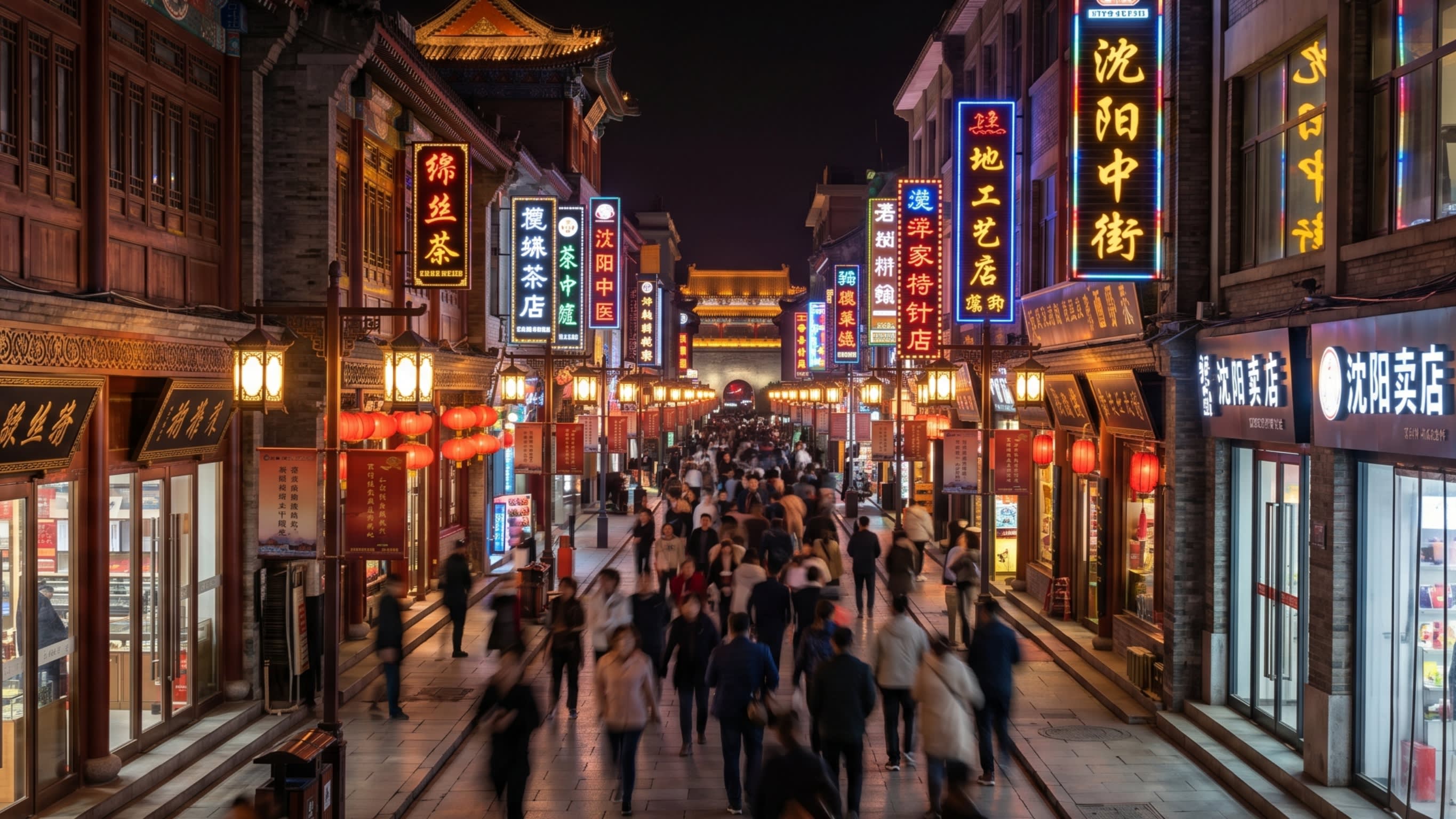 Where ancient meets neon: The evening pulse of Shenyang's Middle Street