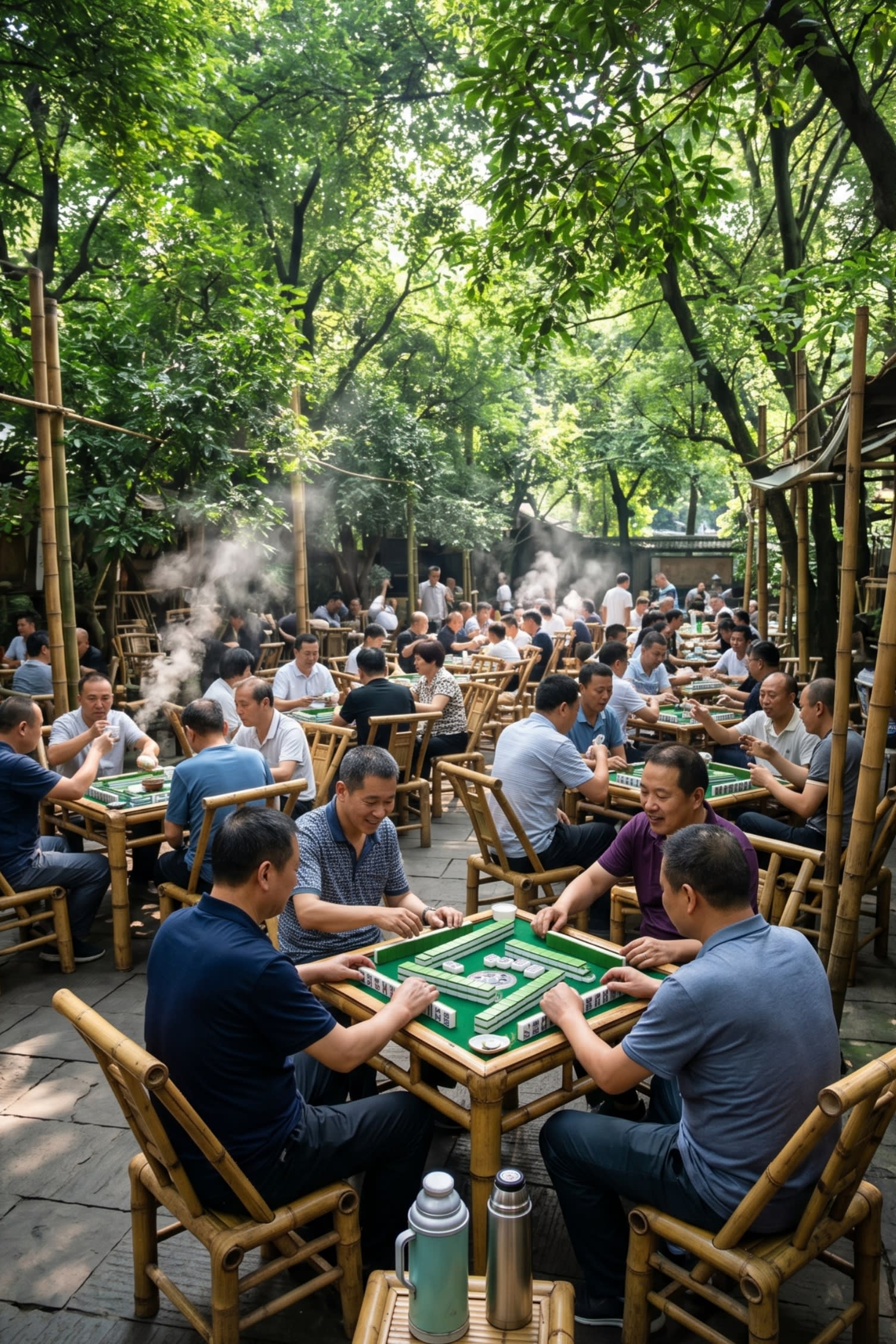 The Pulse of the City: Lively chatter in a Chengdu bamboo teahouse