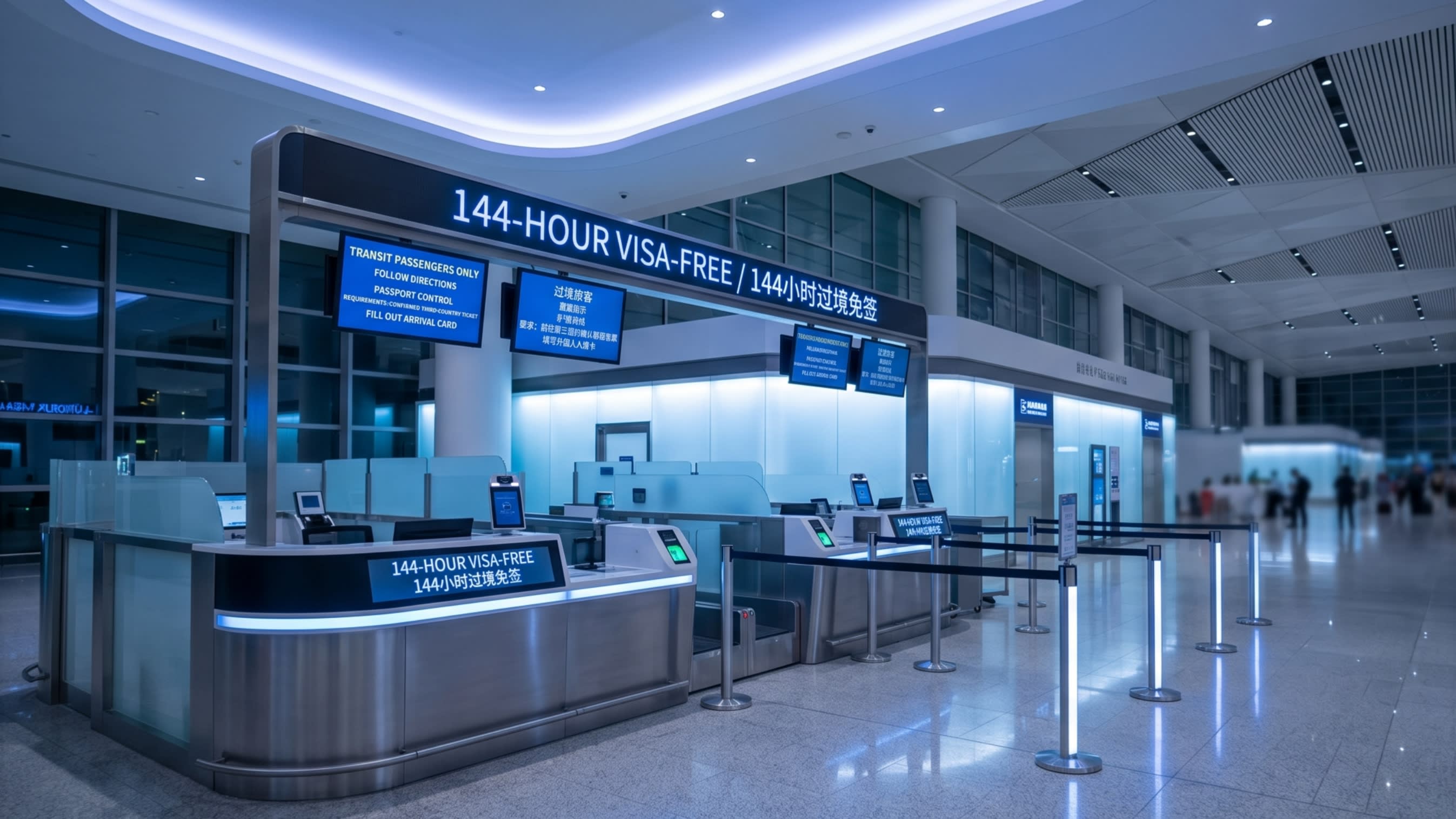 Travelers navigating the efficient digital transit corridors of a major Chinese international airport
