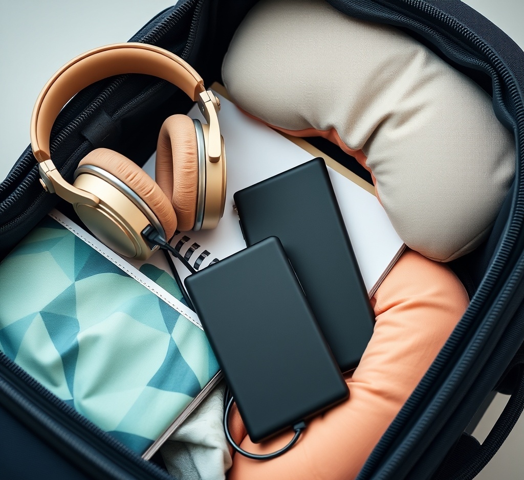 Well-organized travel carry-on essentials