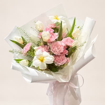 Bó hoa tulip mix phăng hồng HB321