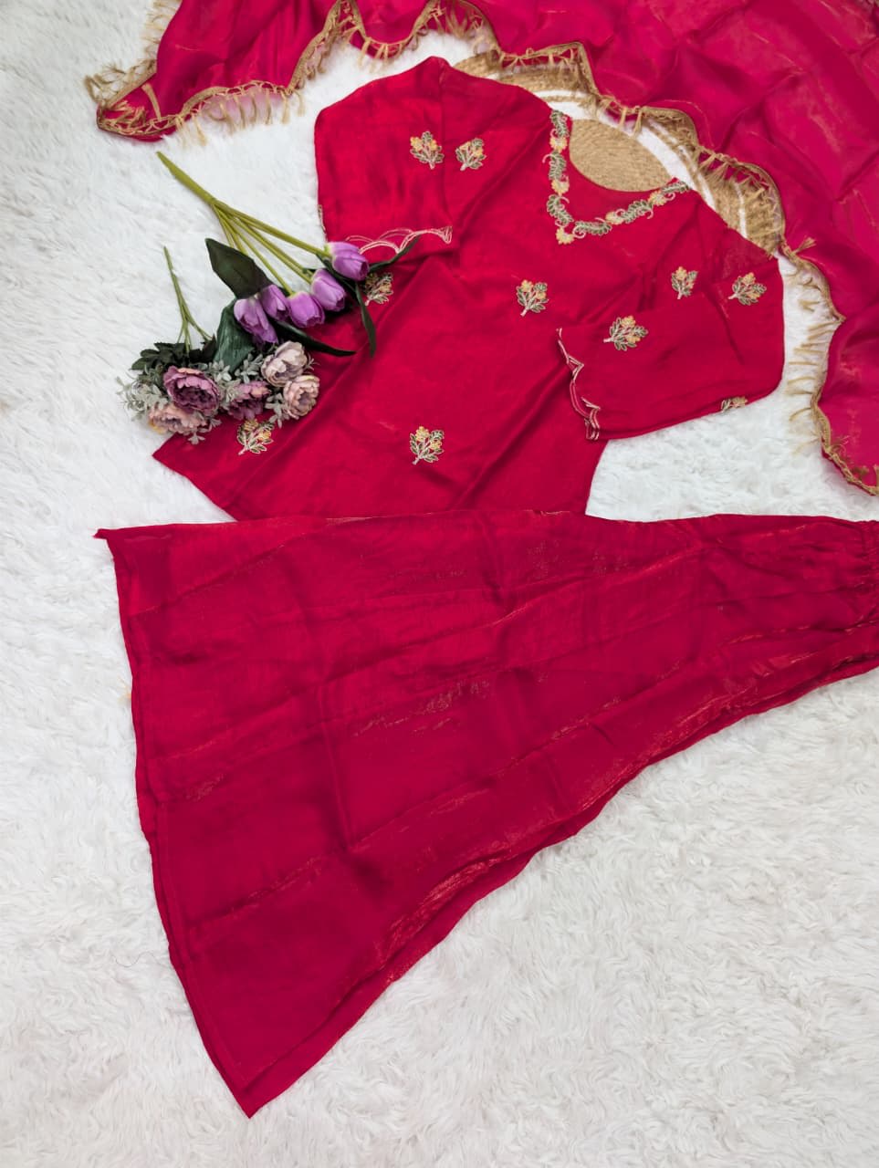 Chelsy – Pure Frendy Silk Sharara Set with Sequins Embroidery - View 5