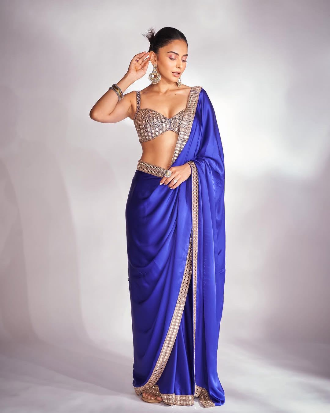 New Trending Collection – Mirror Work Satin Silk Saree - Satin Silk Saree Online India - Buy at ₹1699 - Image 1