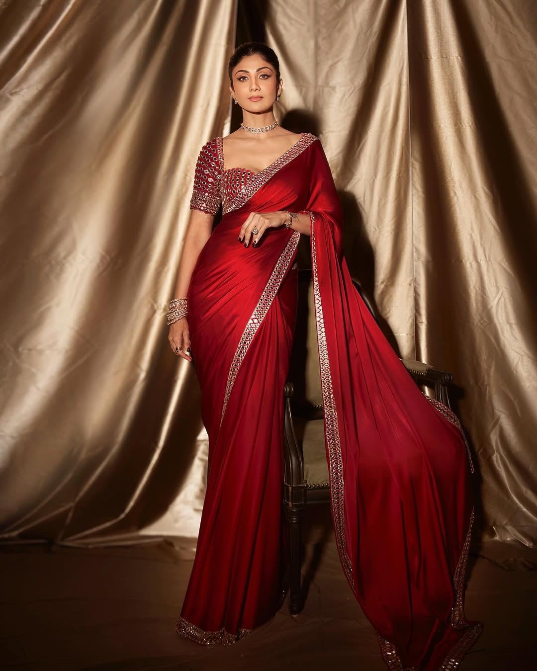 New Trending Collection – Mirror Work Satin Silk Saree - Satin Silk Saree Online India - Buy at ₹1699 - Image 1