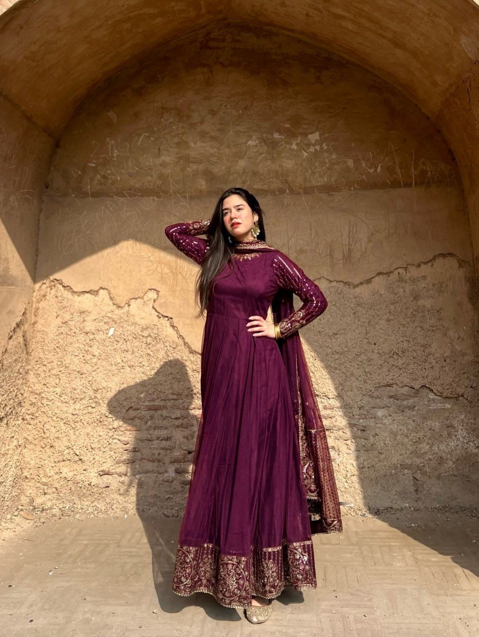 Designer Gown with Pant Set – Elegant Ethnic Wear - View 3