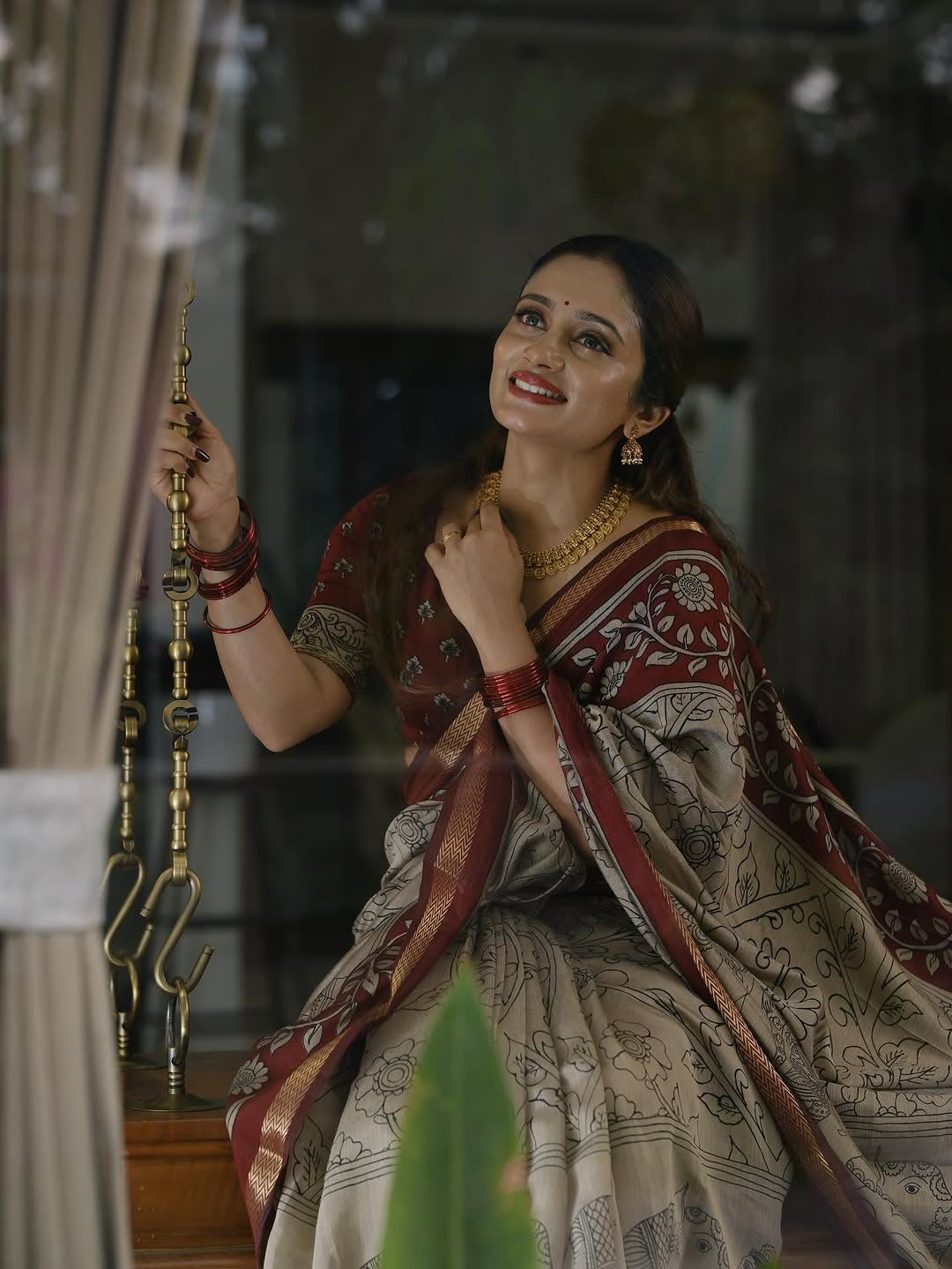New Designer Kalamkari Marshmallow Saree Collection - View 6