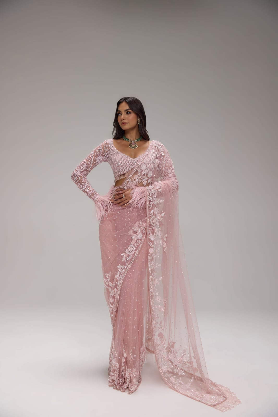 New Trending Bollywood Blockbuster Sequins Saree - View 2