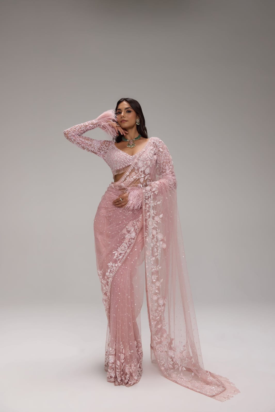 New Trending Bollywood Blockbuster Sequins Saree - Heavy Butterfly Net Fabric Saree Online India - Buy at ₹1499 - Image 1
