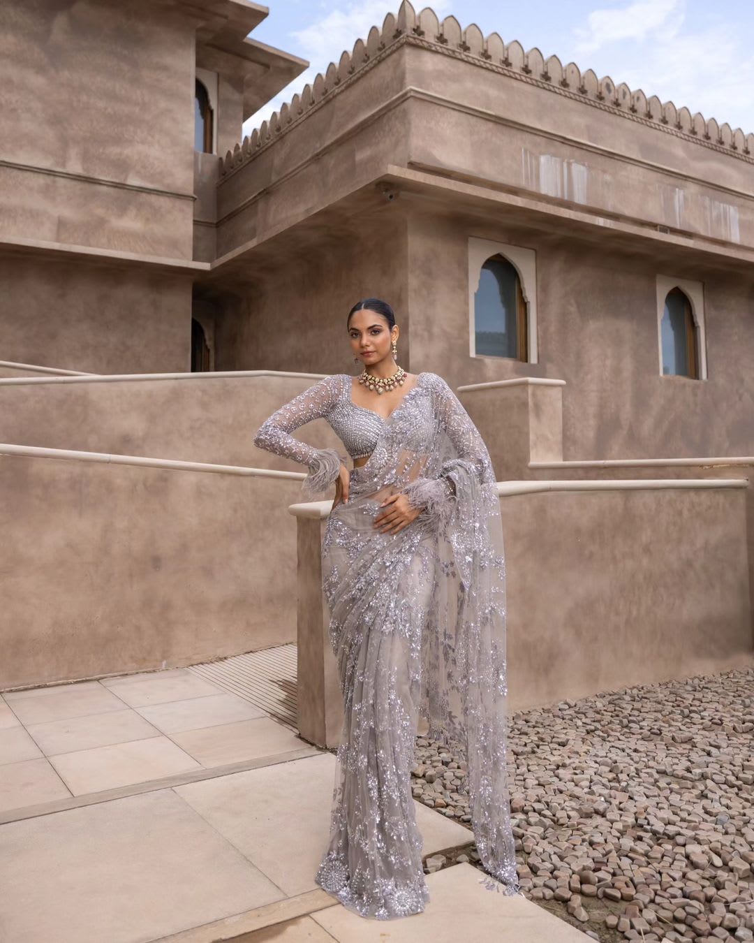 New Trending Bollywood Blockbuster Sequins Saree - Heavy Butterfly Net Fabric Saree Online India - Buy at ₹1499 - Image 1