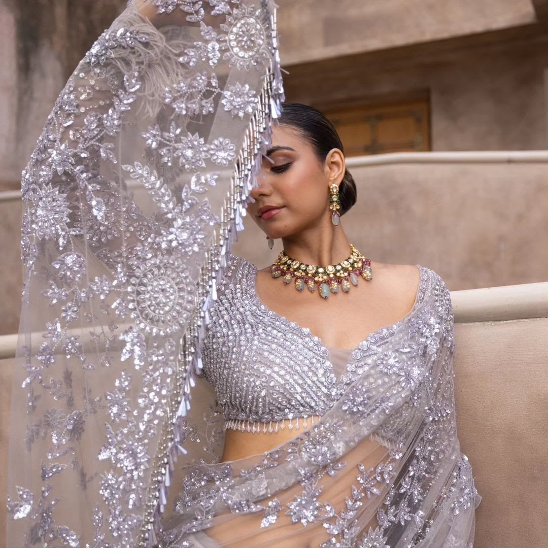 New Trending Bollywood Blockbuster Sequins Saree - View 2
