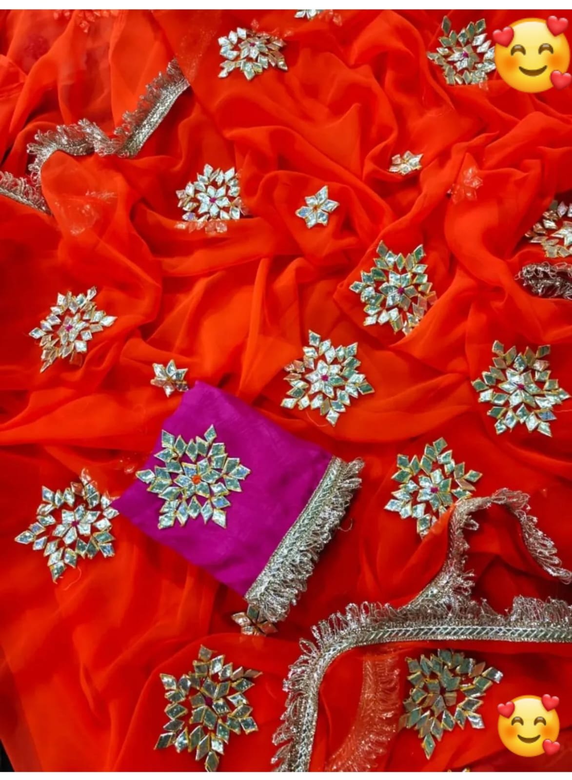 Half Pure Chiffon Gotta Work Saree - View 2