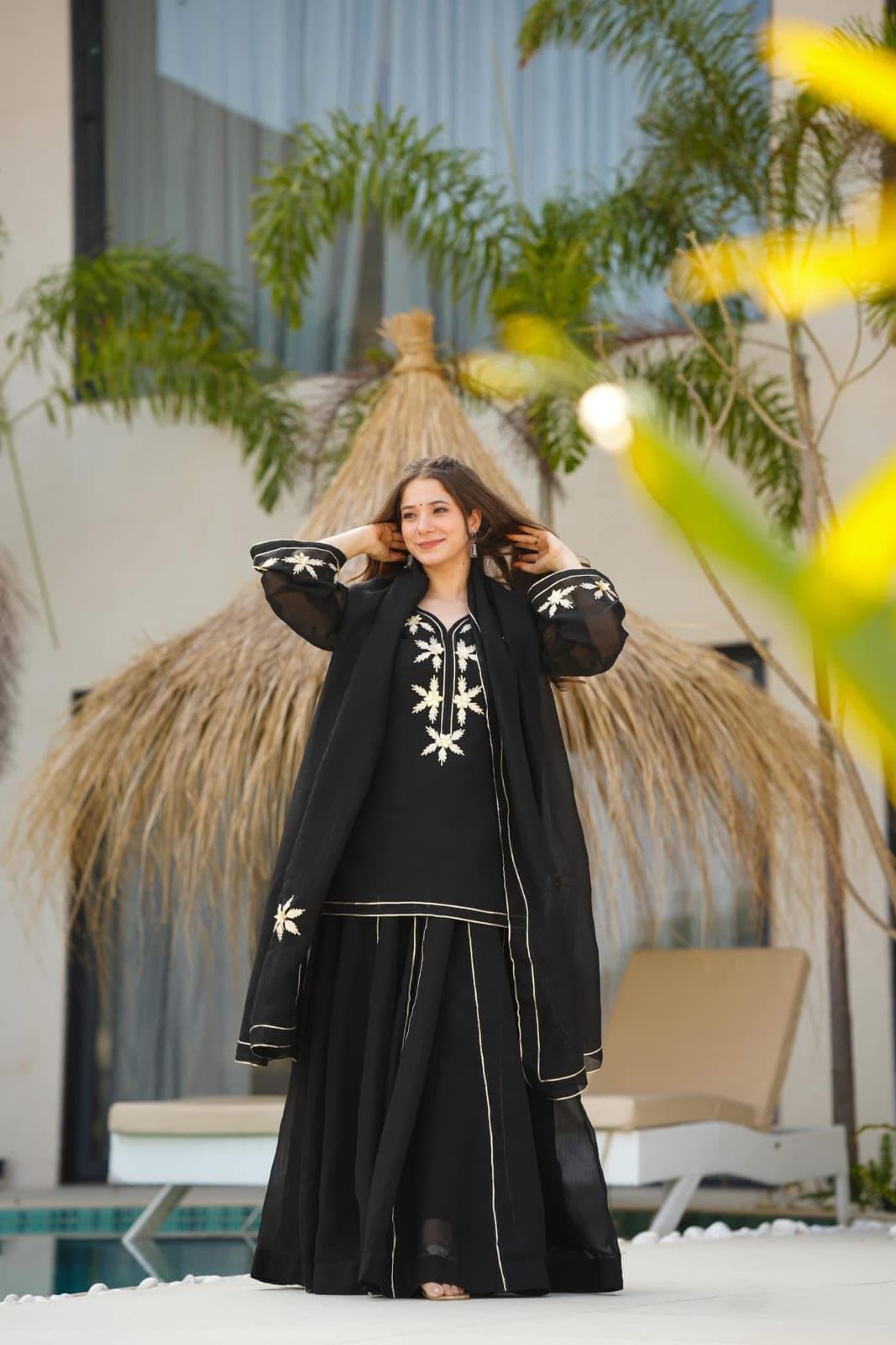 Heavenly Handmade Kurta Sharara Palazzo Set - View 3