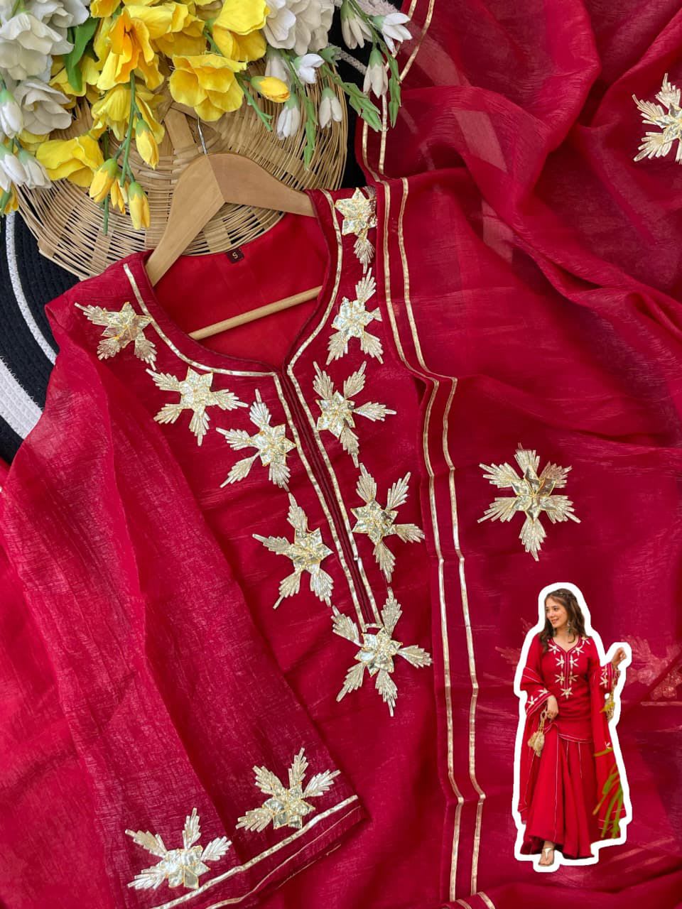Handcrafted Kurta Sharara Set - View 4