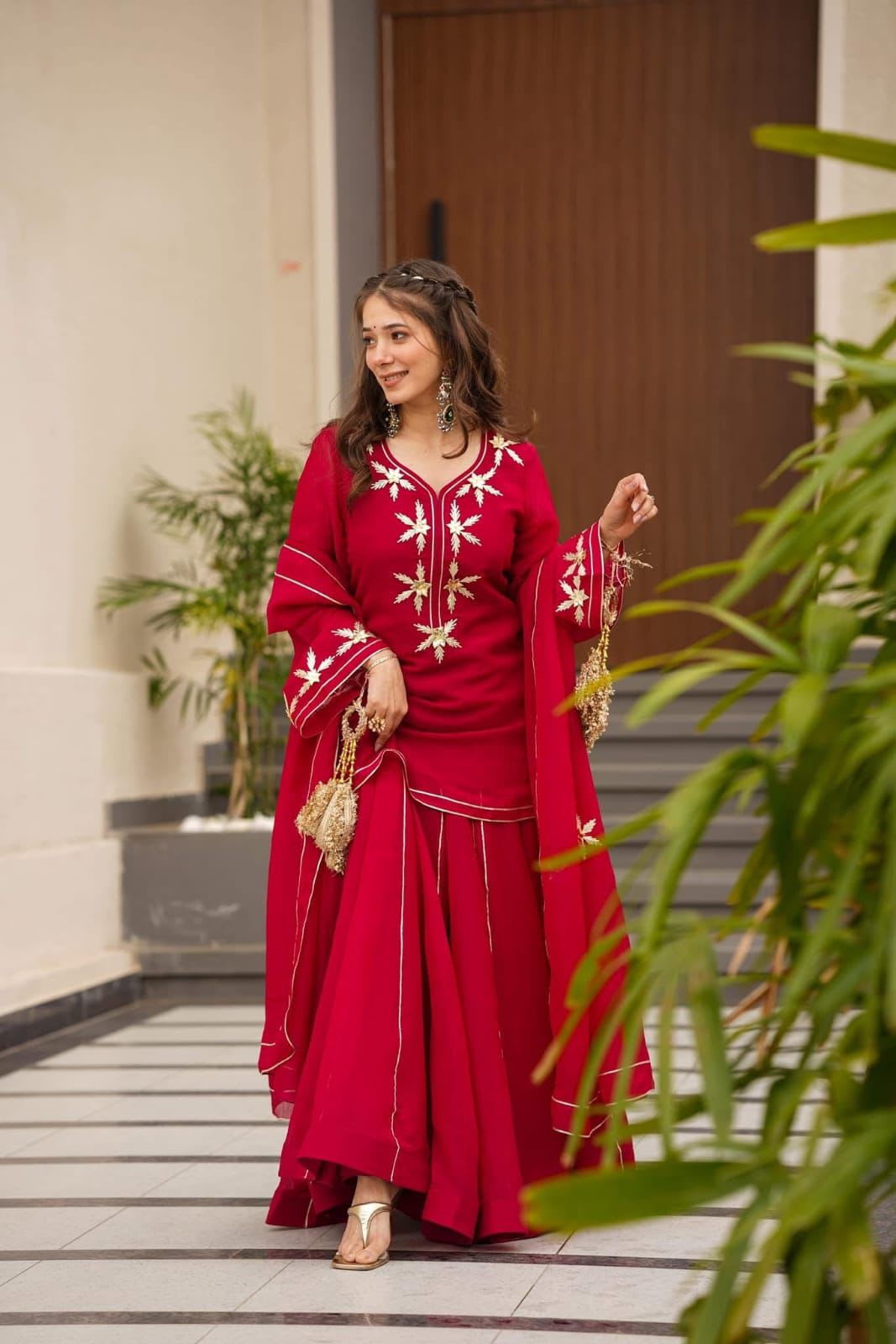 Handcrafted Kurta Sharara Set - View 2