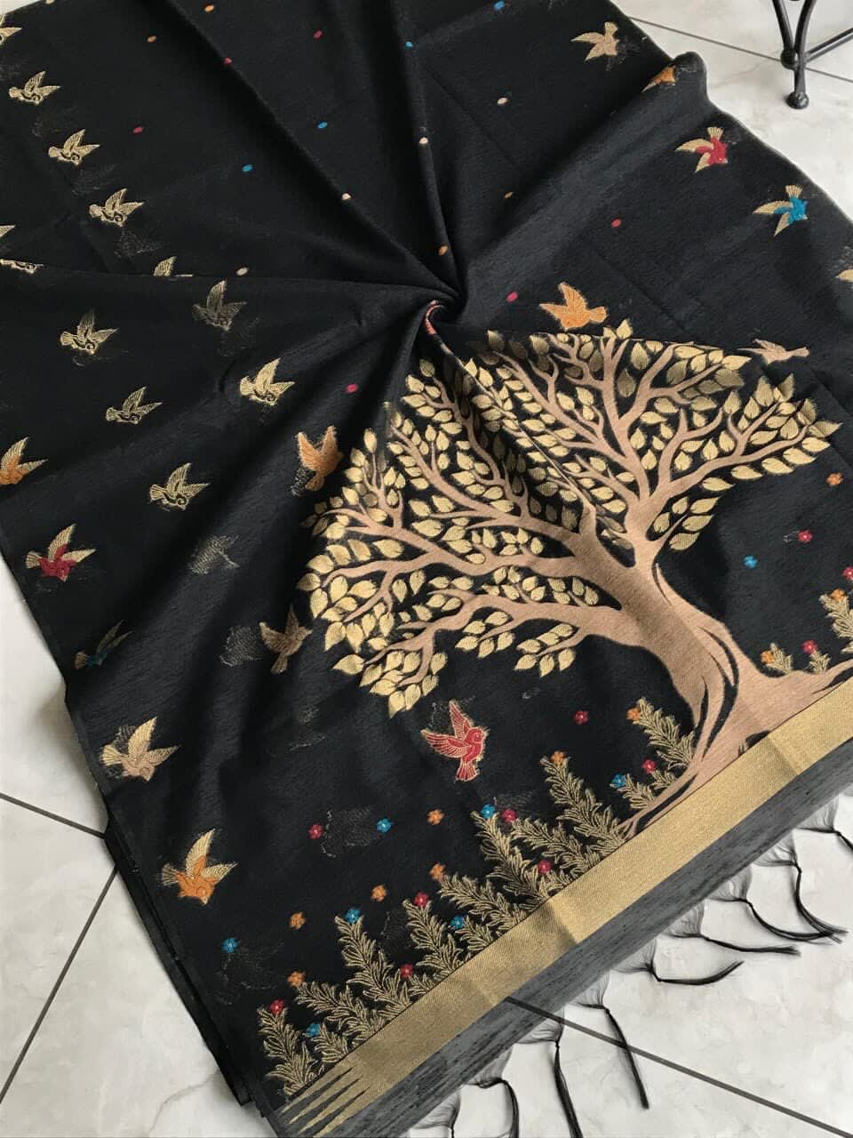 Khadi Cotton Saree 🖤 | Timeless Elegance - View 2