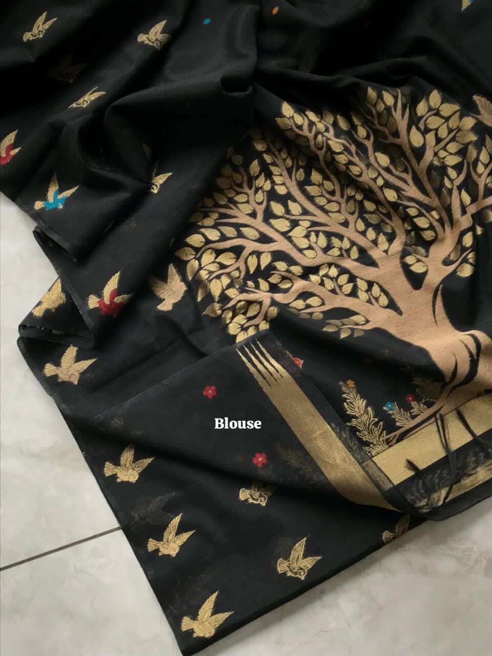 Khadi Cotton Saree 🖤 | Timeless Elegance - View 5