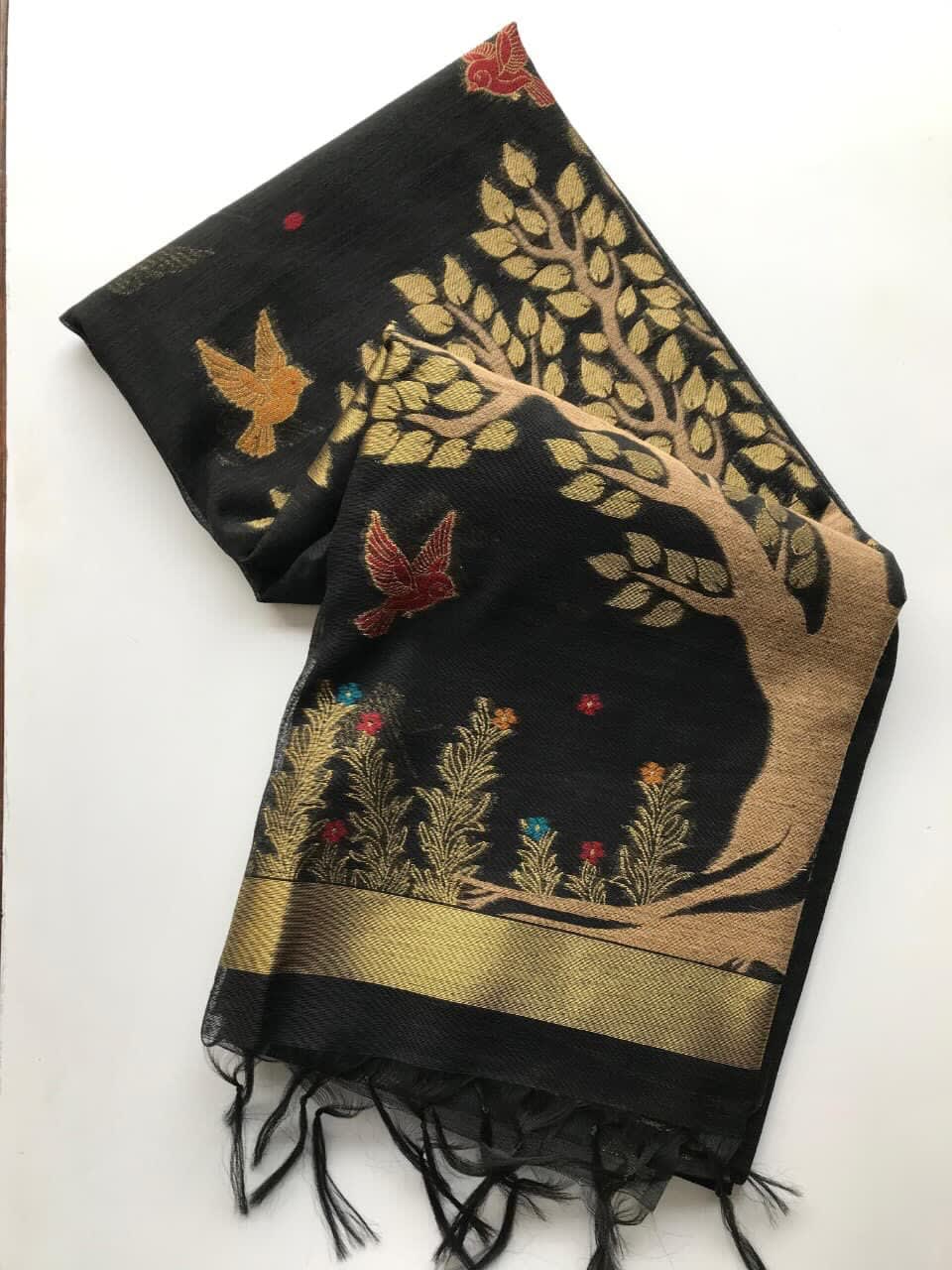 Khadi Cotton Saree 🖤 | Timeless Elegance - View 6