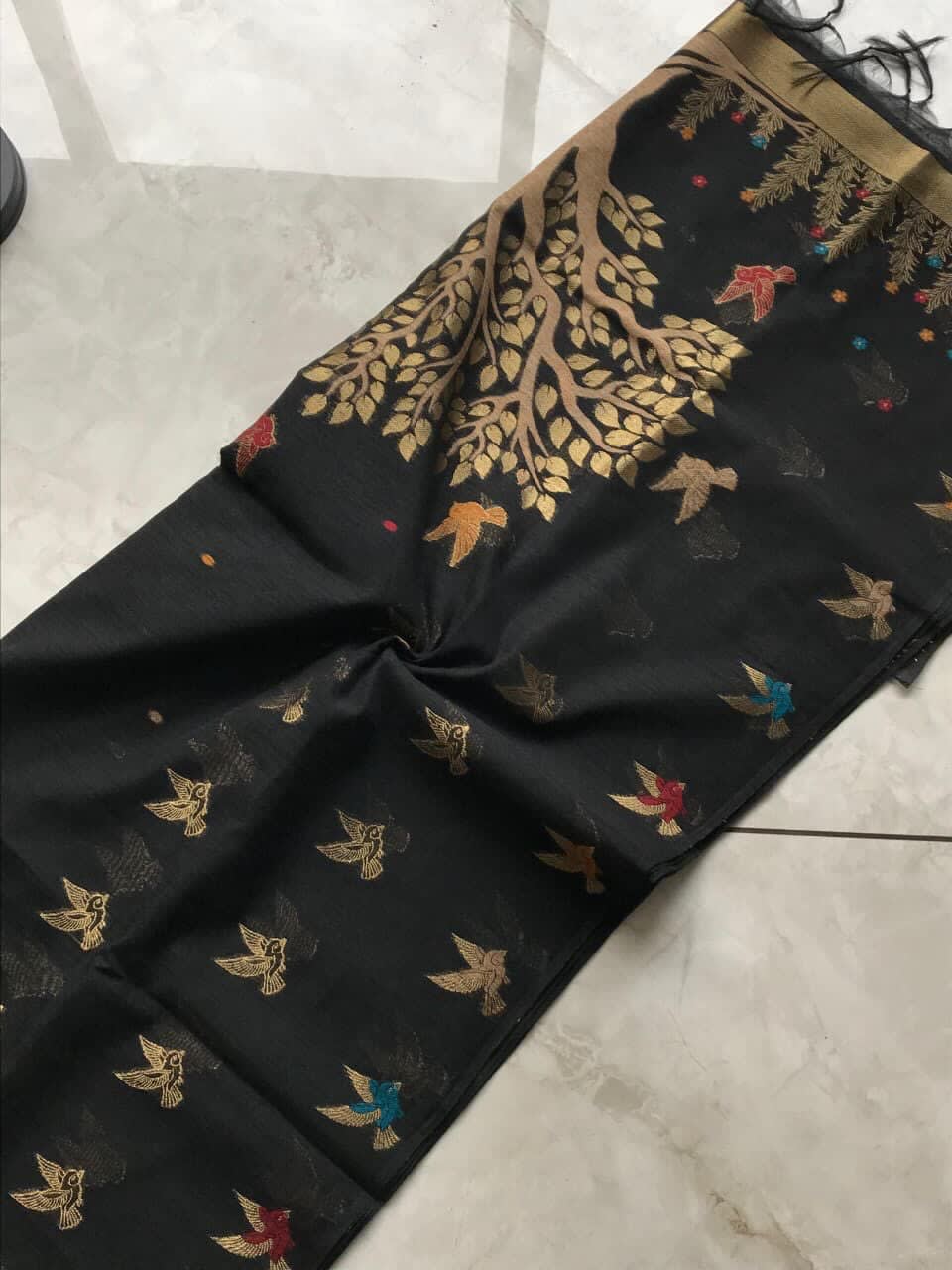 Khadi Cotton Saree 🖤 | Timeless Elegance - View 3