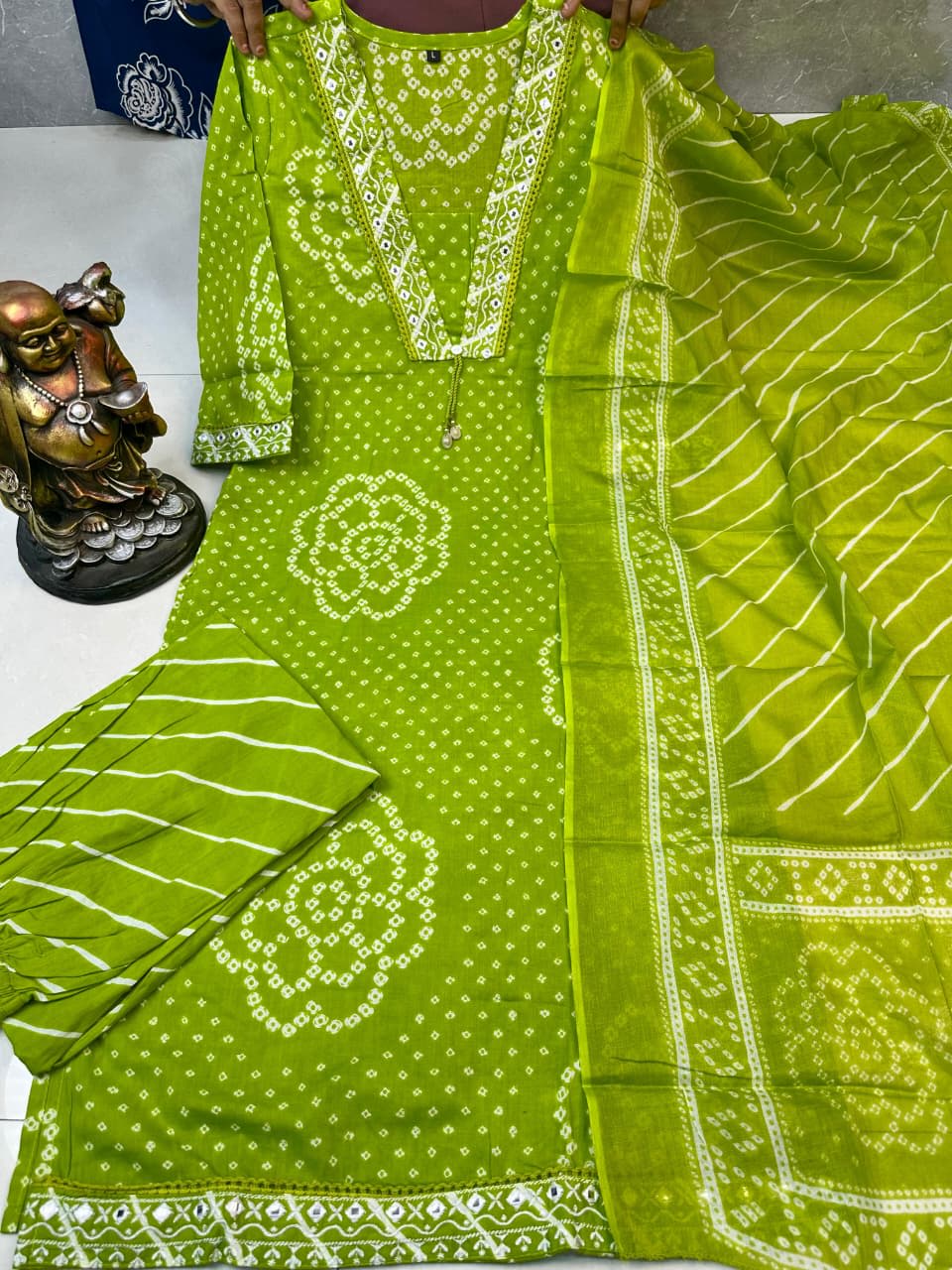 Jaipuri Cotton Designer 3PC Kurta Set - View 3