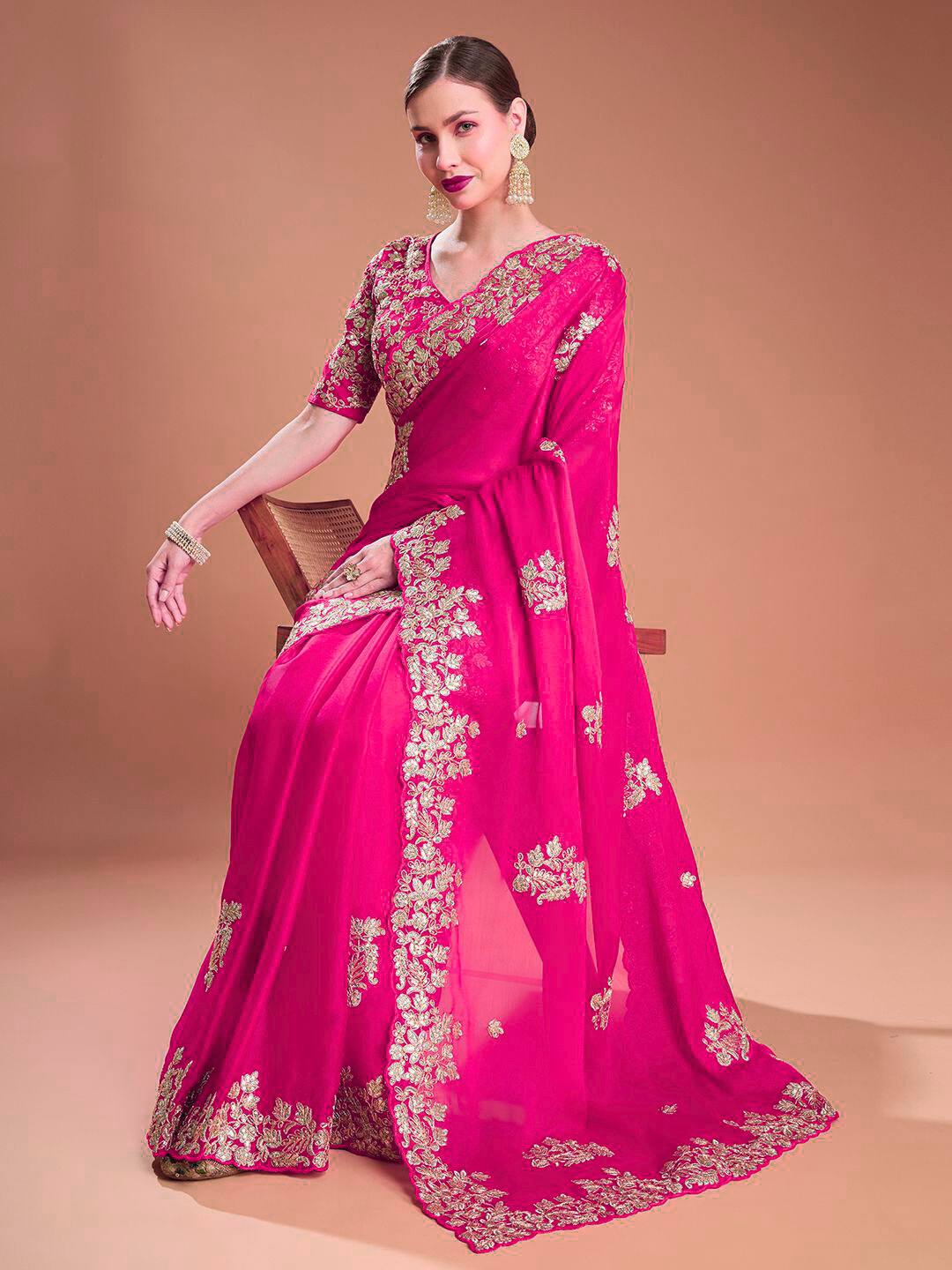 Designer Embroidery Work Saree Collection - View 2