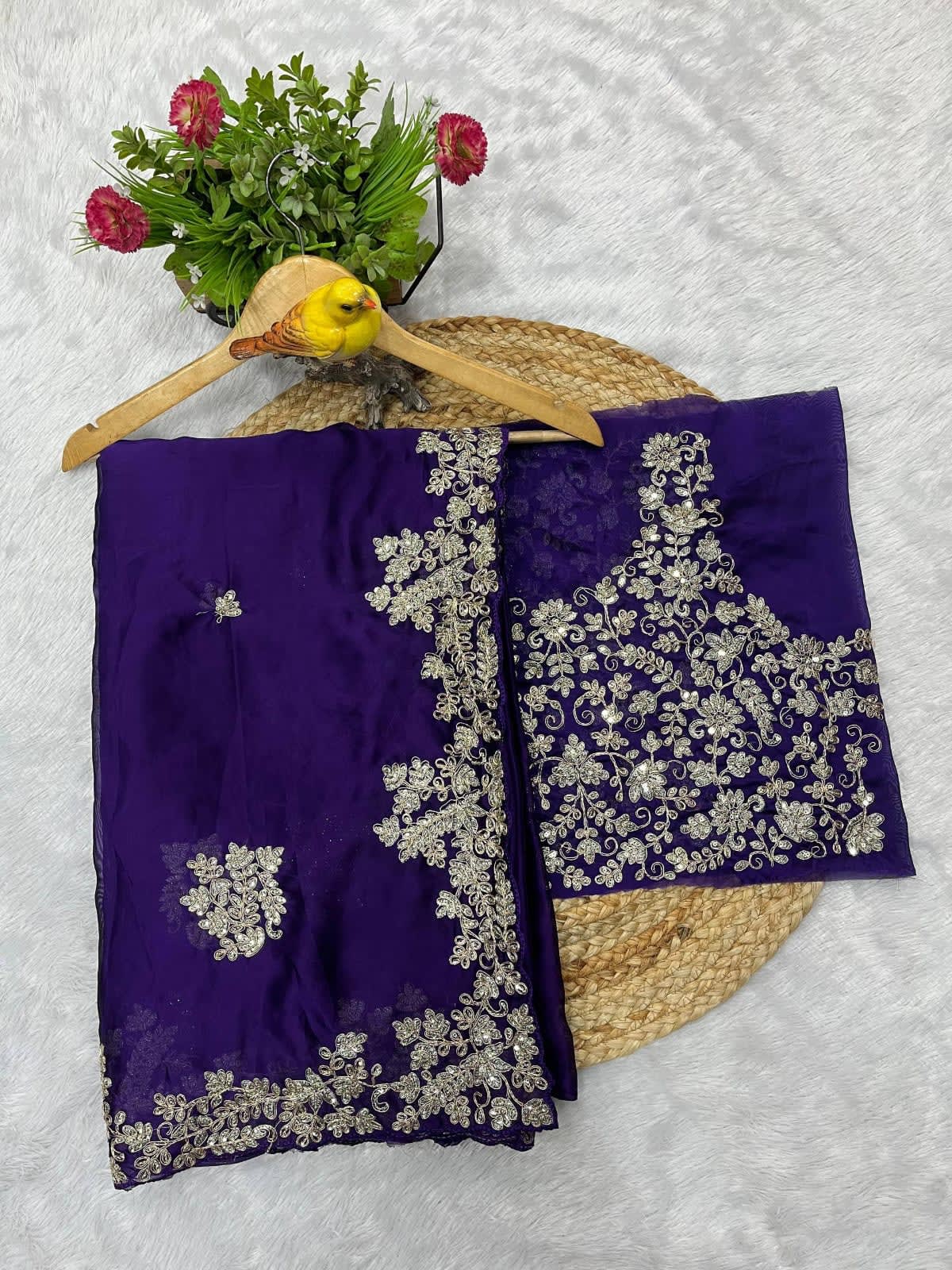 Beautifully Crafted Rangoli silk saree - View 5