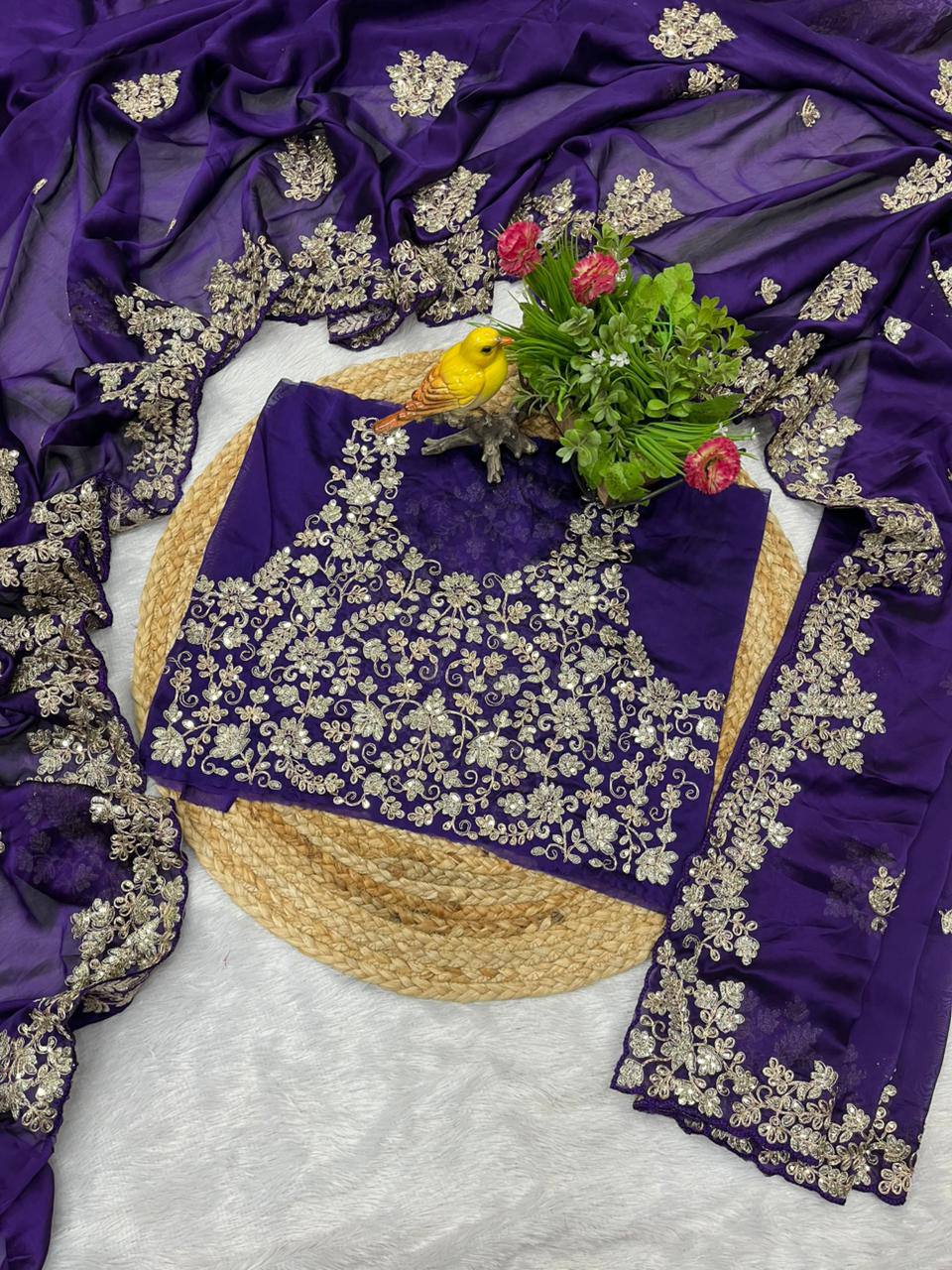 Beautifully Crafted Rangoli silk saree - View 4