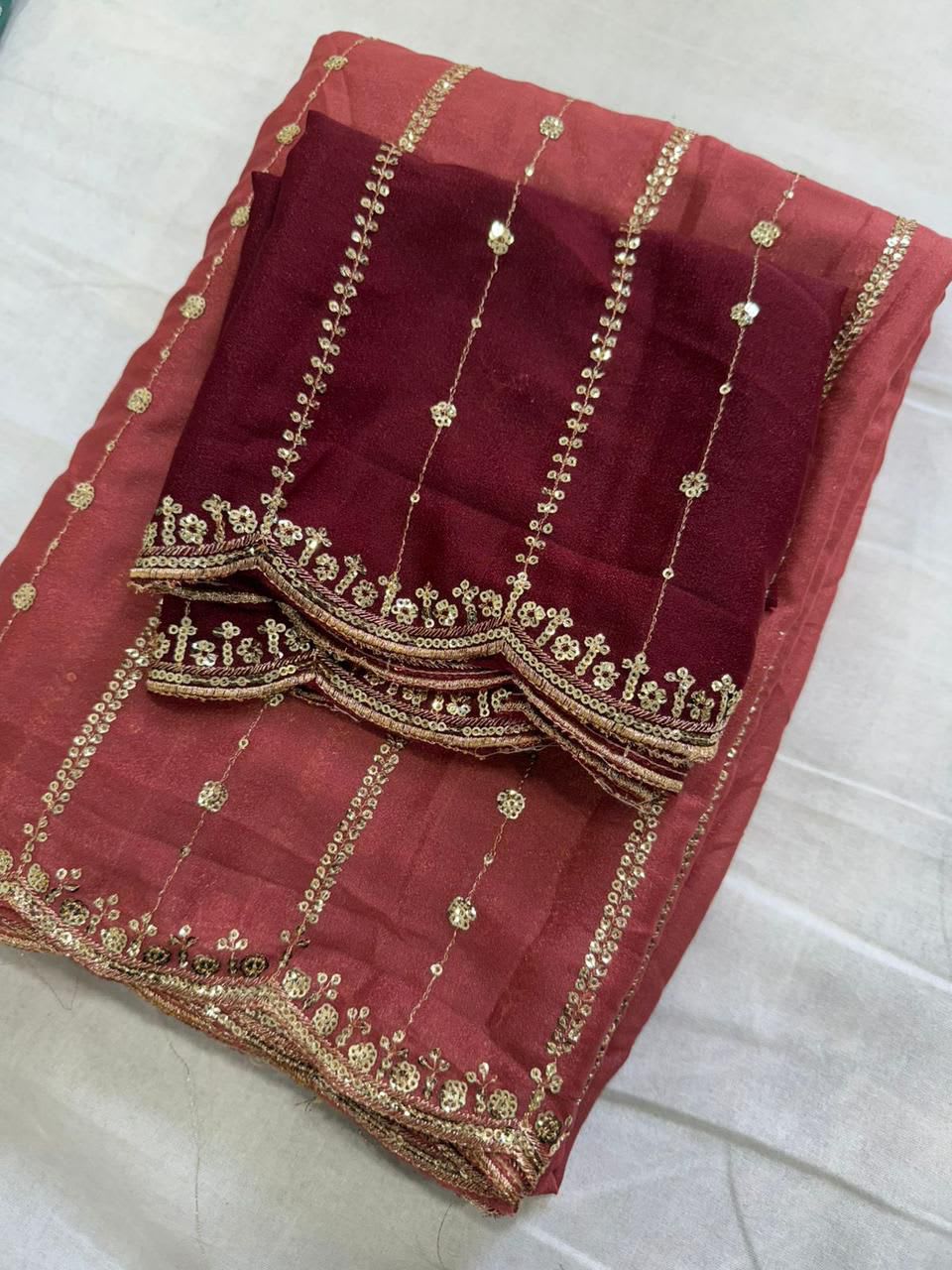 Premium Star Georgette Handwork Saree - View 2