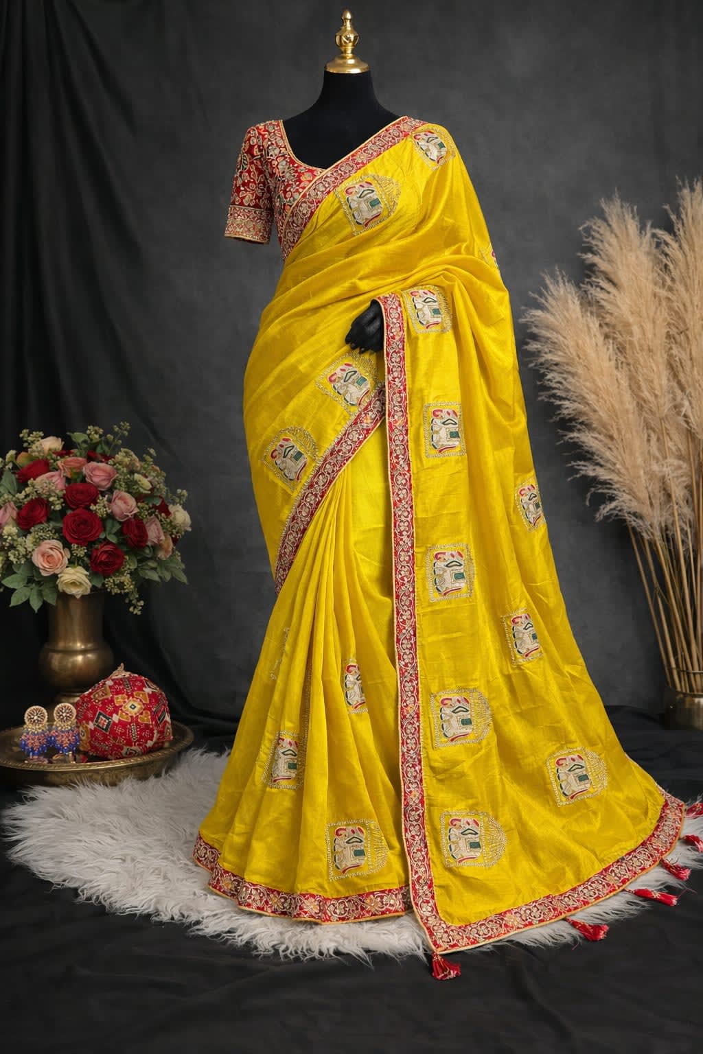 Premium Chinon Silk Saree - Chinon Saree Online India - Buy at ₹1699 - Image 1