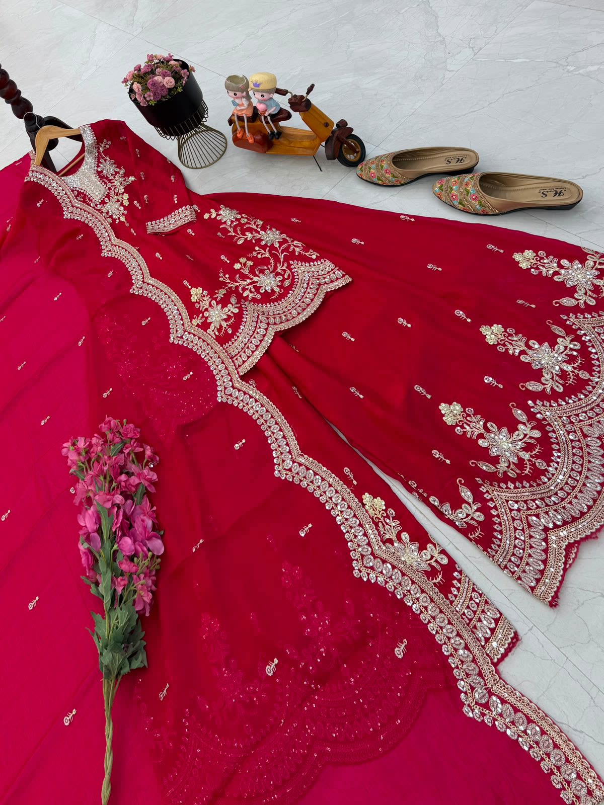 New Designer Party Wear Sharara Suit & Dupatta Set - View 5