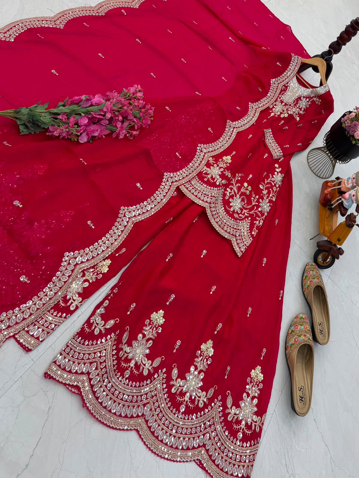 New Designer Party Wear Sharara Suit & Dupatta Set - View 3