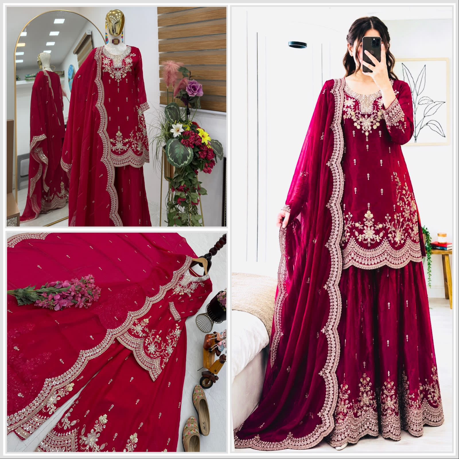 New Designer Party Wear Sharara Suit & Dupatta Set