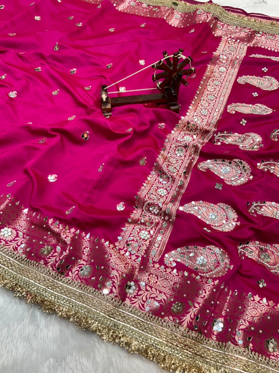 Chand Sitara Collection – Premium Banarasi Semi Katan Silk Saree - View 6