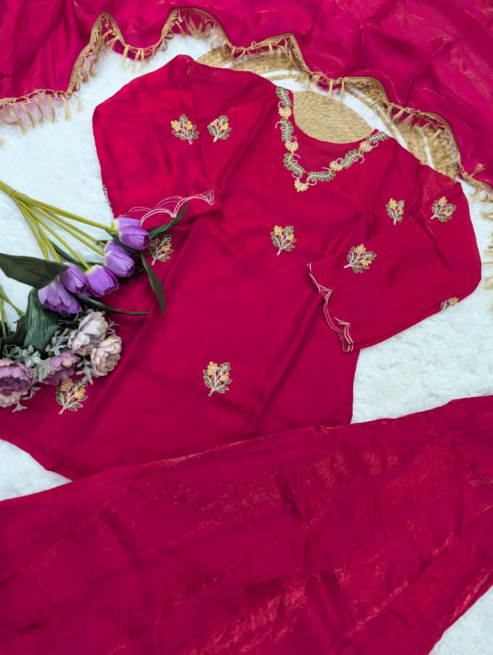 Chelsy – Pure Frendy Silk Sharara Set with Sequins Embroidery - View 6