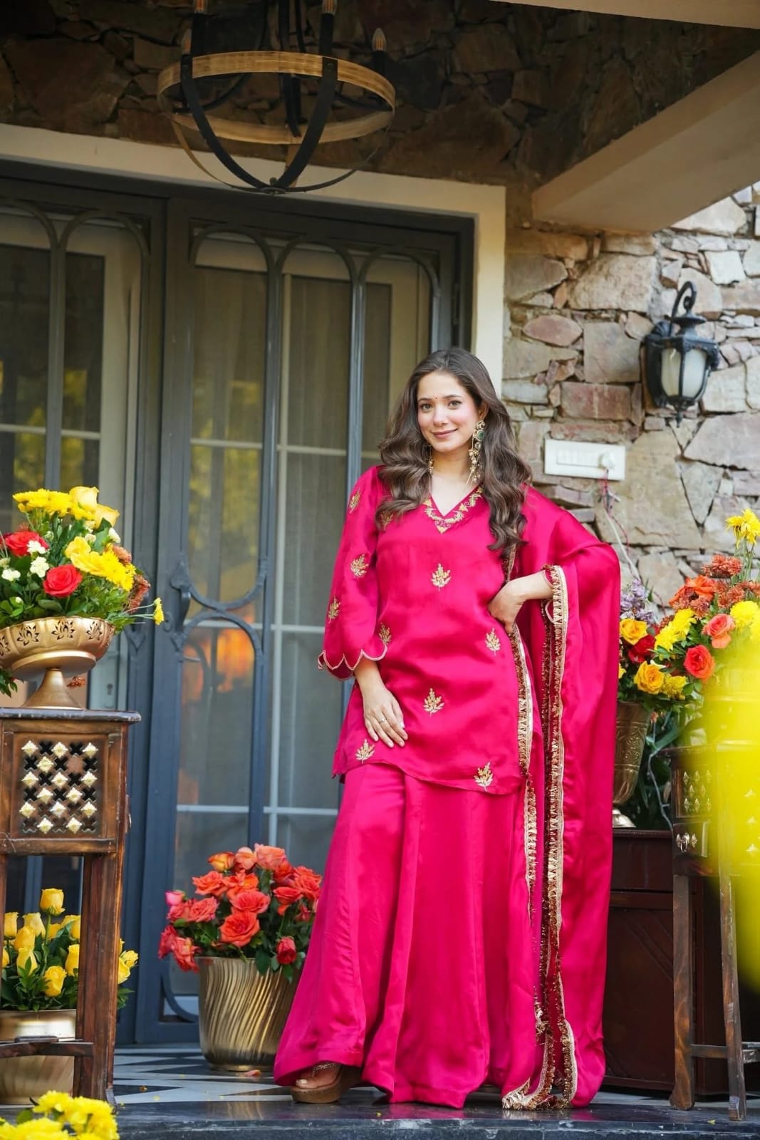 Chelsy – Pure Frendy Silk Sharara Set with Sequins Embroidery - Pure Frendy Silk Saree Online India - Buy at ₹1599 - Image 1