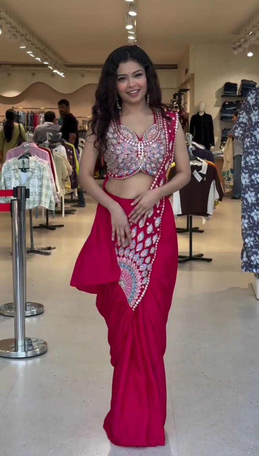 Ready-to-Wear Saree with Semi-Beads Embroidery – Trending Collection - View 3