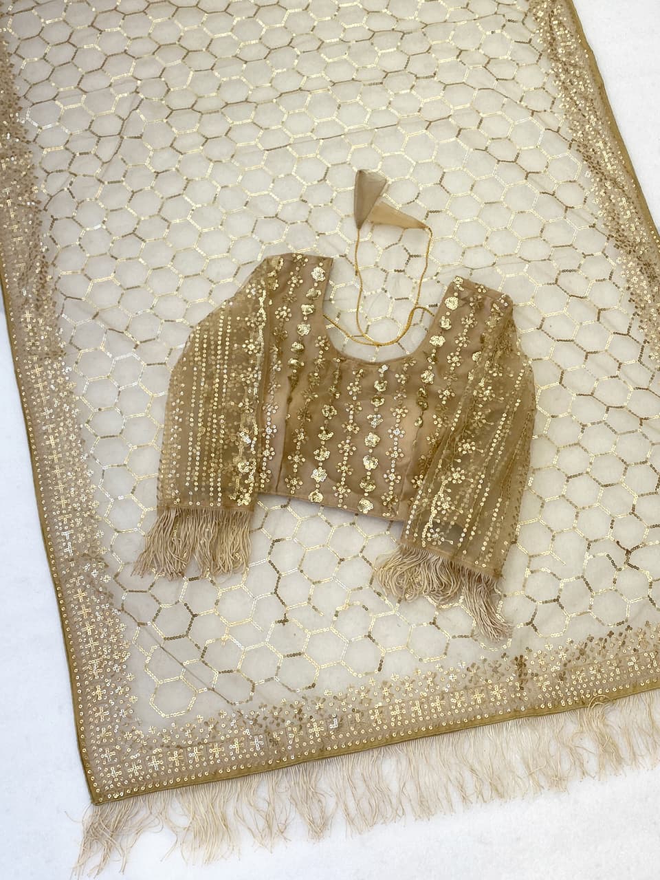 Bollywood Blockbuster Butterfly Net Sequins Saree – Glam Party Collection - View 3