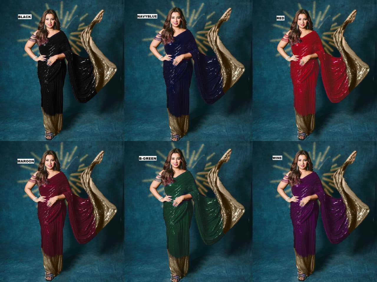 Bollywood Blockbuster Dual Sequins Saree – Special Edition Collection - View 2