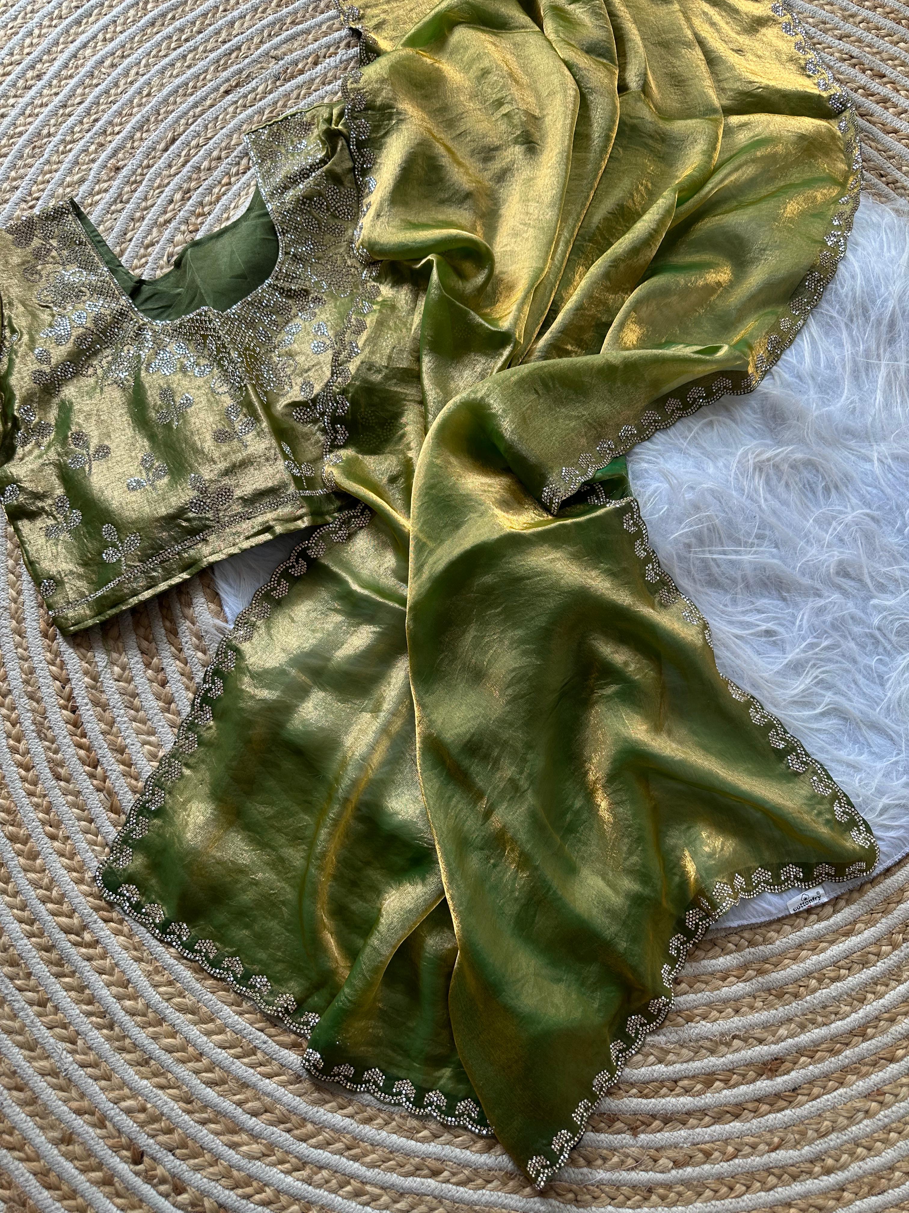 New Arrival – Saraswati Designer Saree - Premium Fandy Satin Silk Saree Online India - Buy at ₹1899 - Image 1