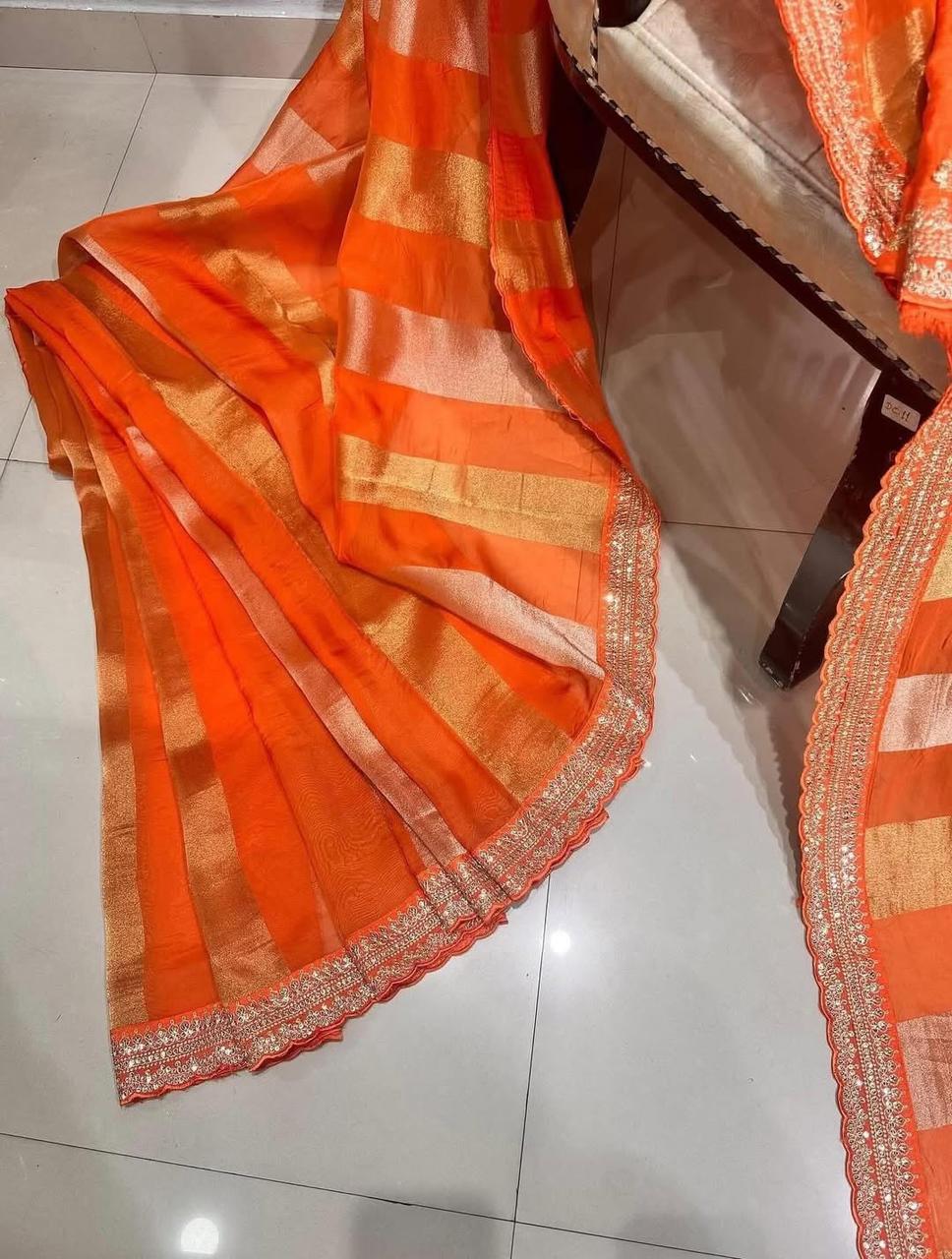 Wedding Special – Georgette Tissue Silk Saree - View 3