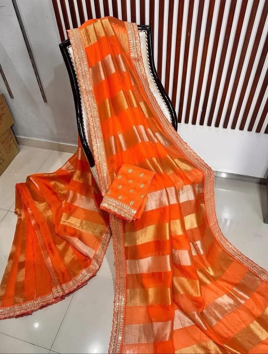 Wedding Special – Georgette Tissue Silk Saree - View 2
