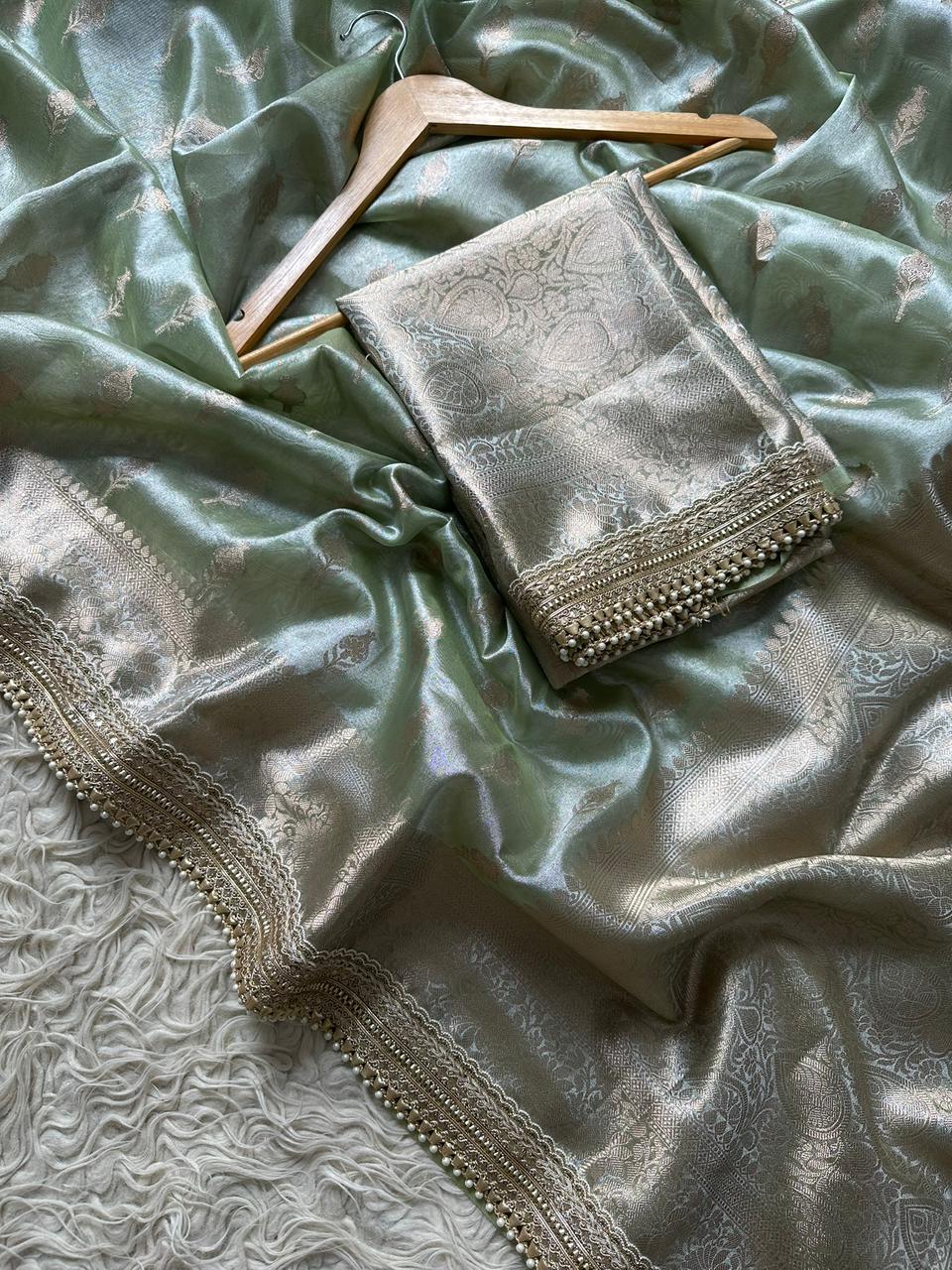 Biggest Wedding Fresh Launch – Banarasi Tissue Silk Saree - View 5