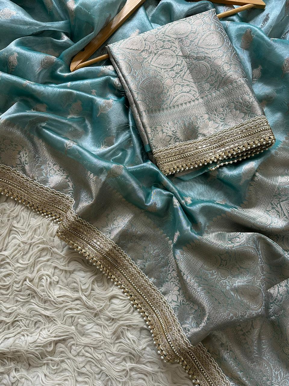 Biggest Wedding Fresh Launch – Banarasi Tissue Silk Saree - View 3