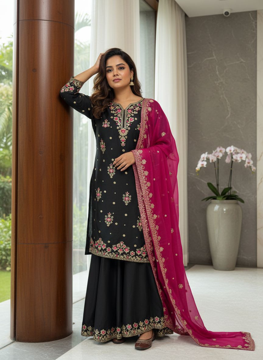 New Launch – Designer Kurti & Palazzo Set - Premium Saree Online India - Buy at ₹1799 - Image 1